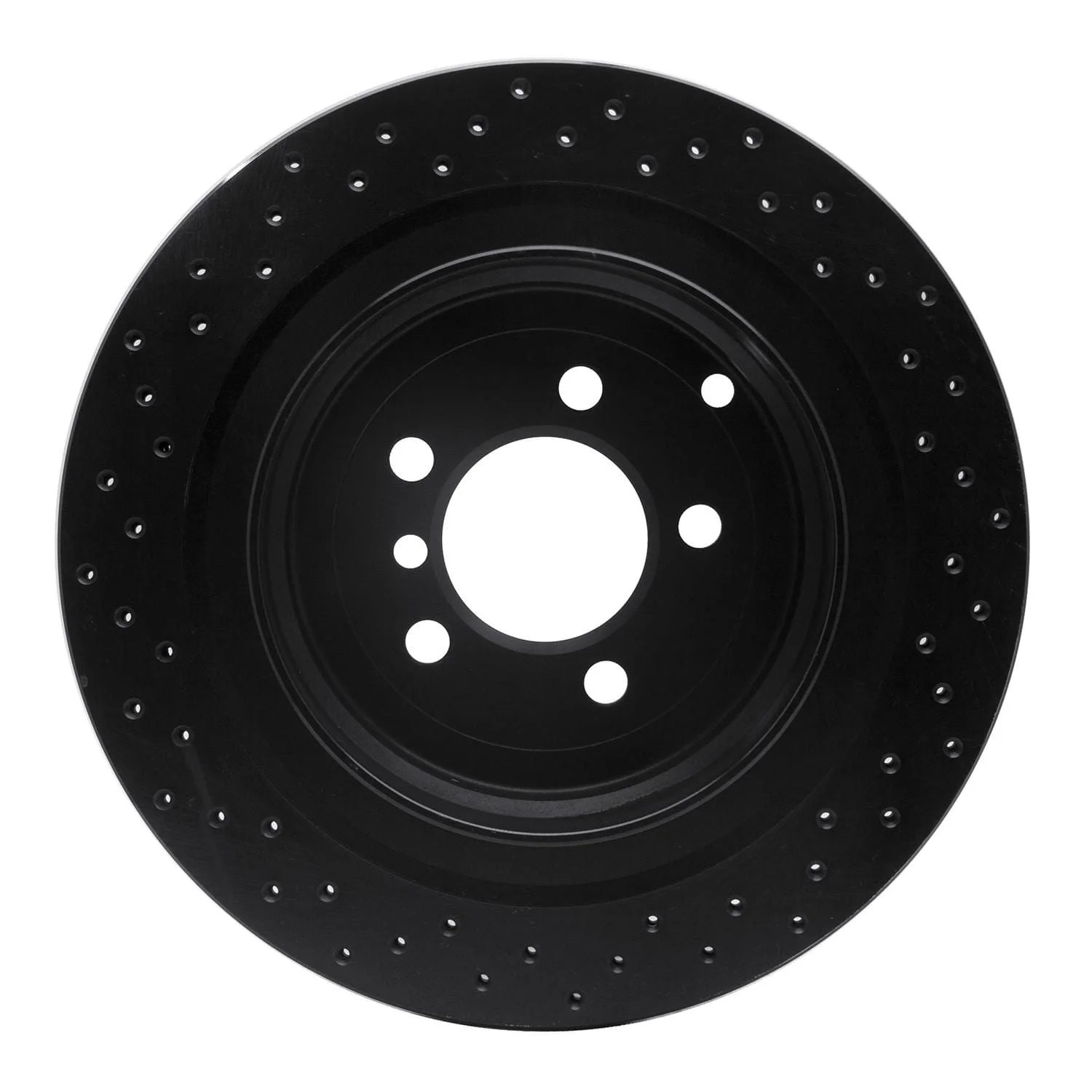 R1 Concepts 06-12 Land Rover Range Rover Rear Right Drilled Black Brake Rotor - Image 2