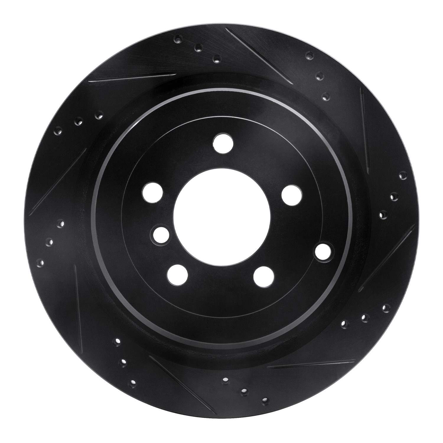 R1 Concepts 06-12 Land Rover Range Rover Rear Right Drilled & Slotted Black Brake Rotor