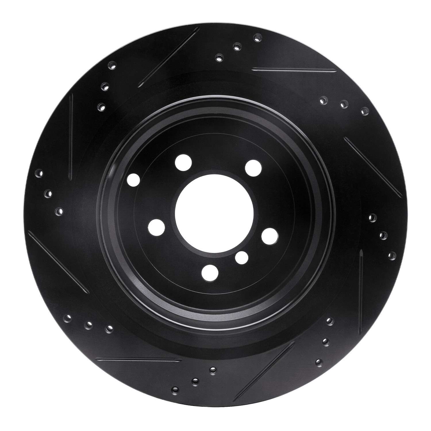 R1 Concepts 06-12 Land Rover Range Rover Rear Right Drilled & Slotted Black Brake Rotor - Image 2
