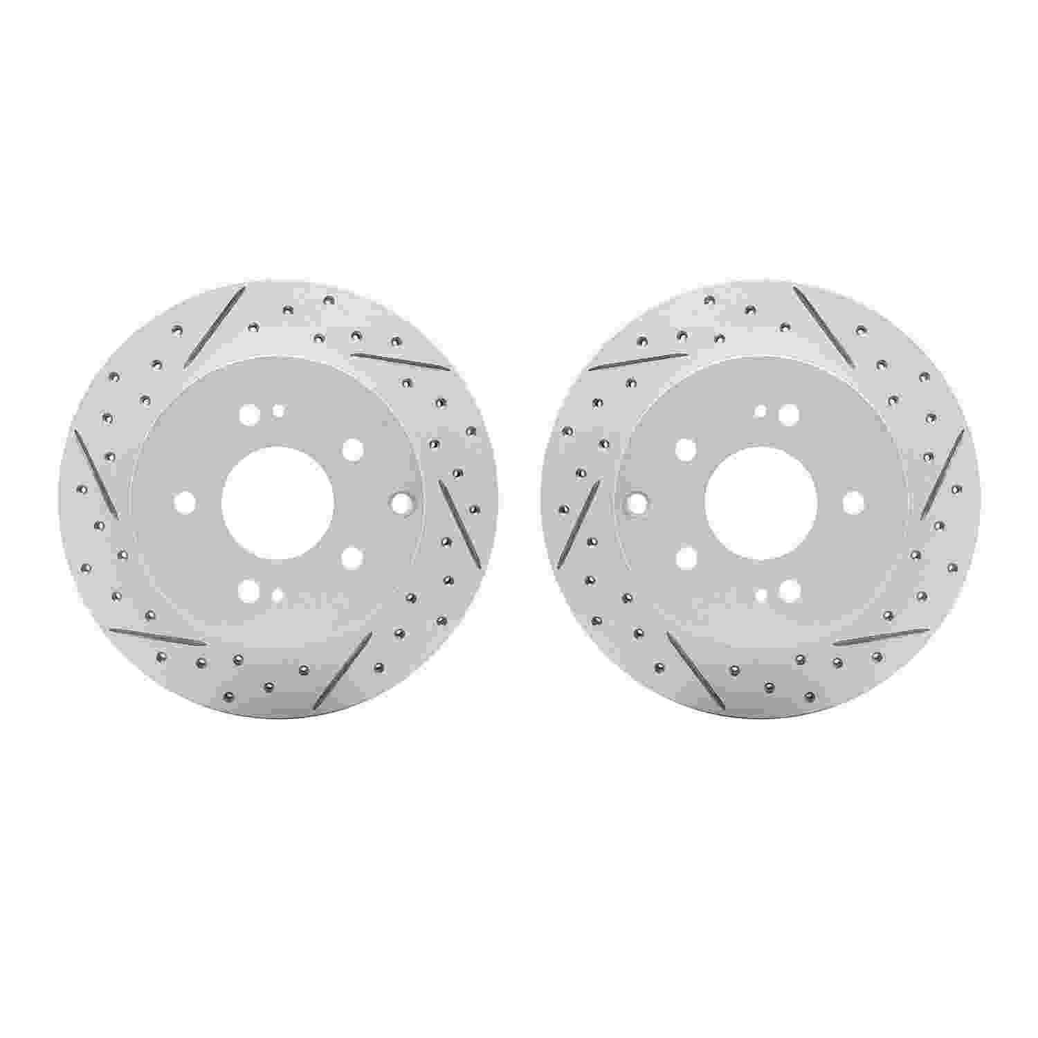 R1 Concepts 06-12 Mitsubishi Eclipse Rear Drilled & Slotted Carbon Coated Brake Rotor Set