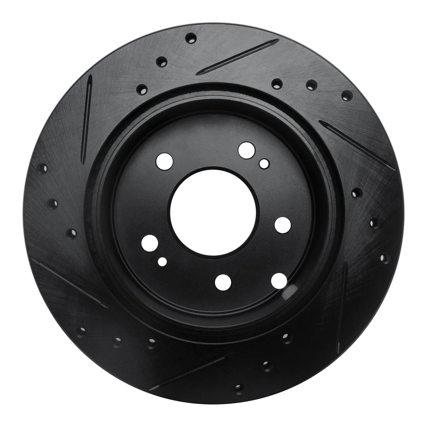R1 Concepts 06-12 Mitsubishi Eclipse Rear Right Drilled & Slotted Black Brake Rotor - Image 2