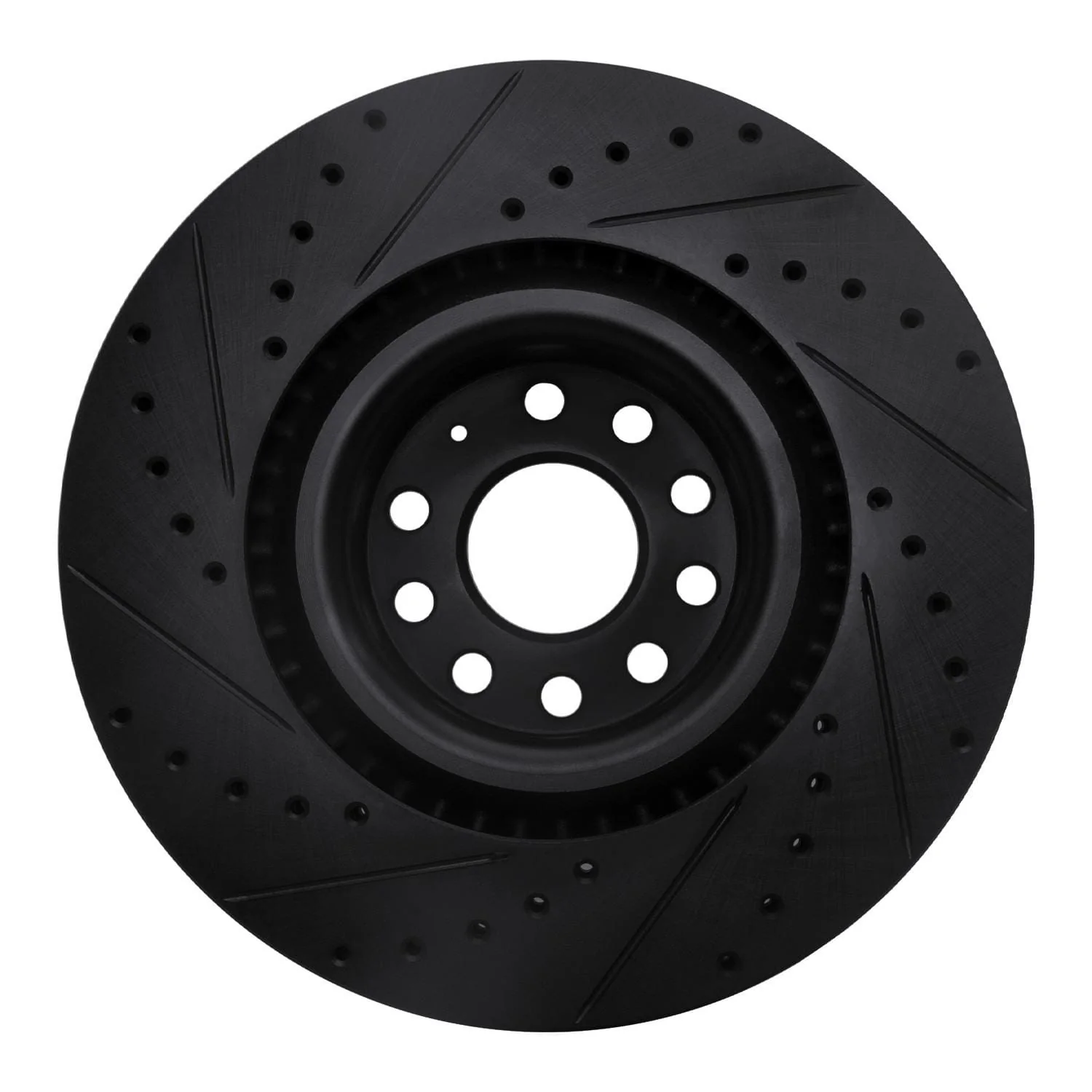 R1 Concepts 06-13 Audi S3 (Mexico) Front Right Drilled & Slotted Black Brake Rotor - Image 2