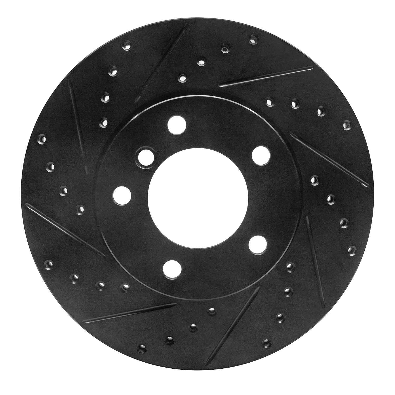 R1 Concepts 06-13 BMW 125i (Mexico) Front Left Drilled & Slotted Black Brake Rotor
