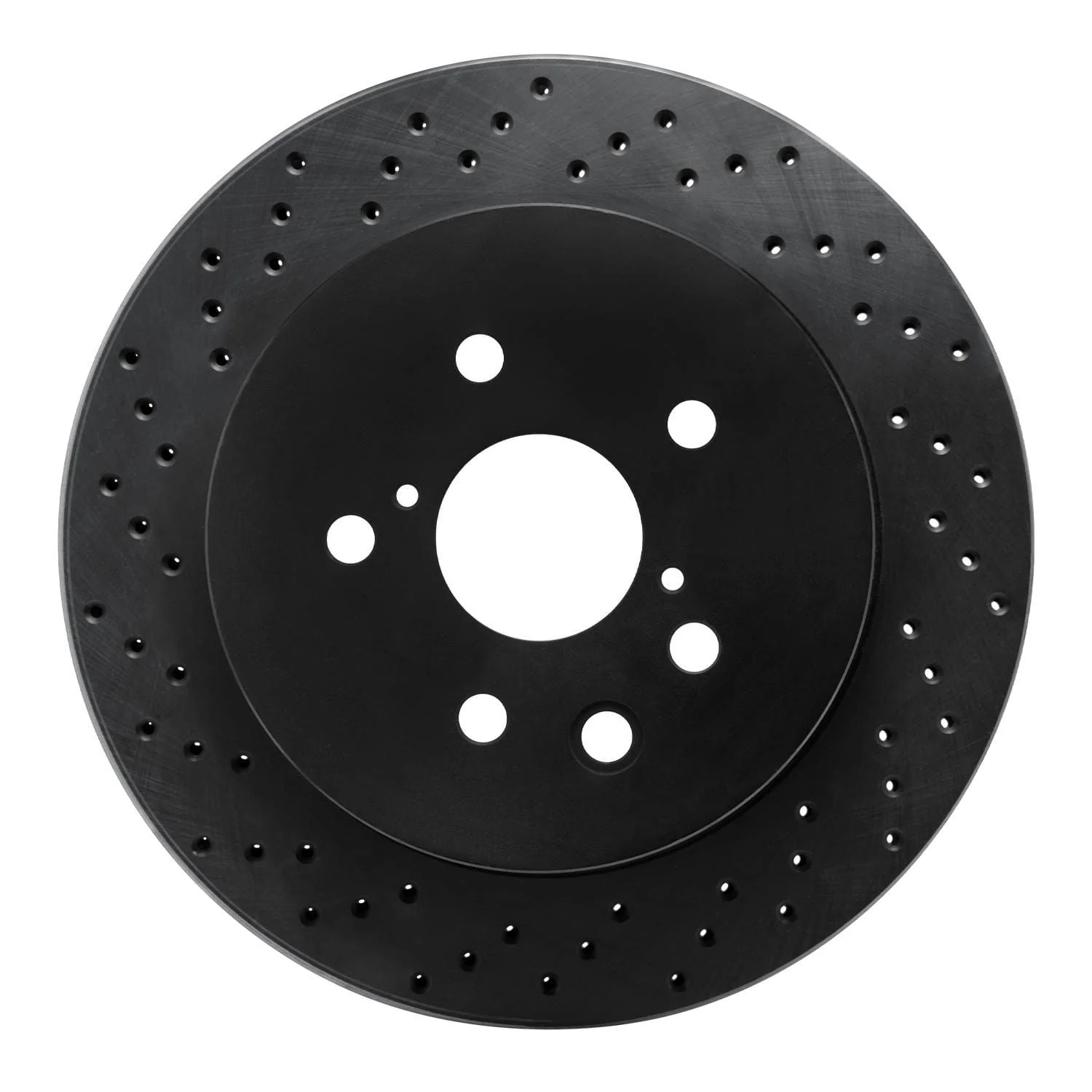R1 Concepts 06-15 Lexus GS300 Rear Left Drilled Black Brake Rotor