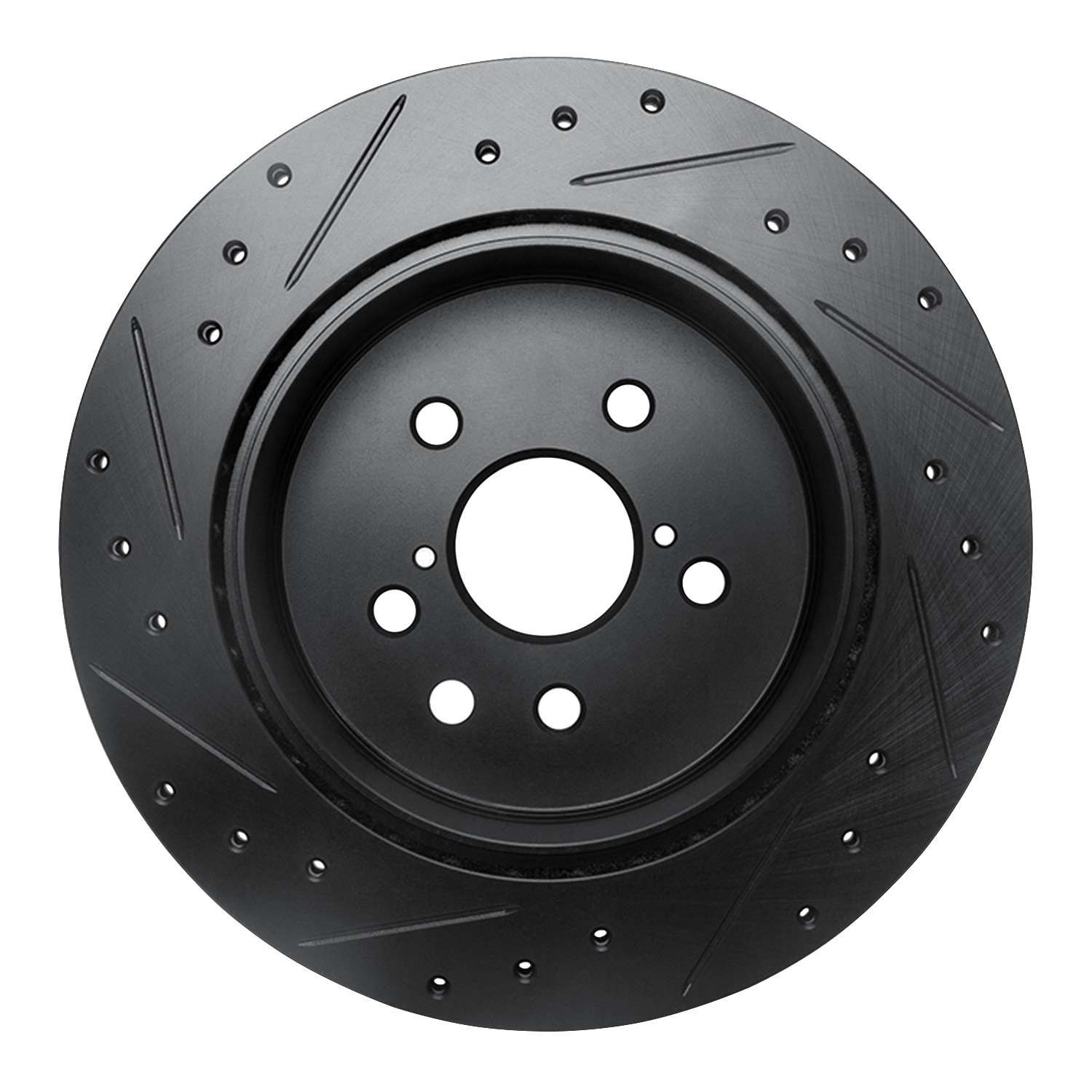 R1 Concepts 06-15 Lexus Gs350 Rear Right Drilled & Slotted Black Brake Rotor - Image 2
