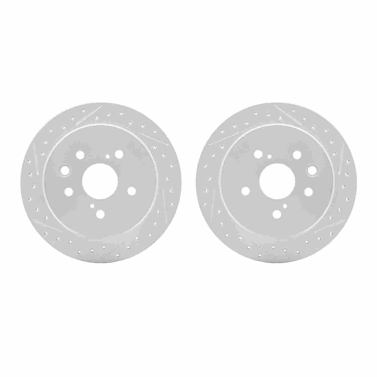 R1 Concepts 06-15 Lexus IS250 Rear Drilled & Slotted Carbon Coated Brake Rotor Set