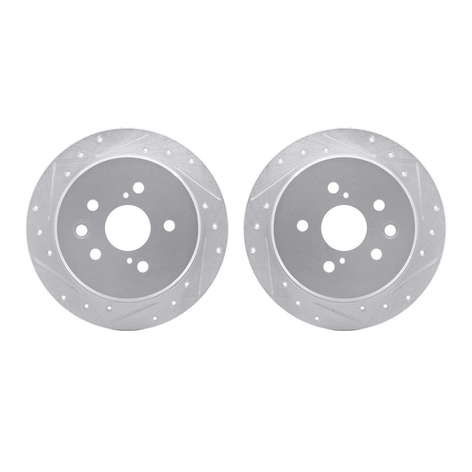 R1 Concepts 06-15 Lexus IS250 Rear Drilled & Slotted Silver Brake Rotor Set