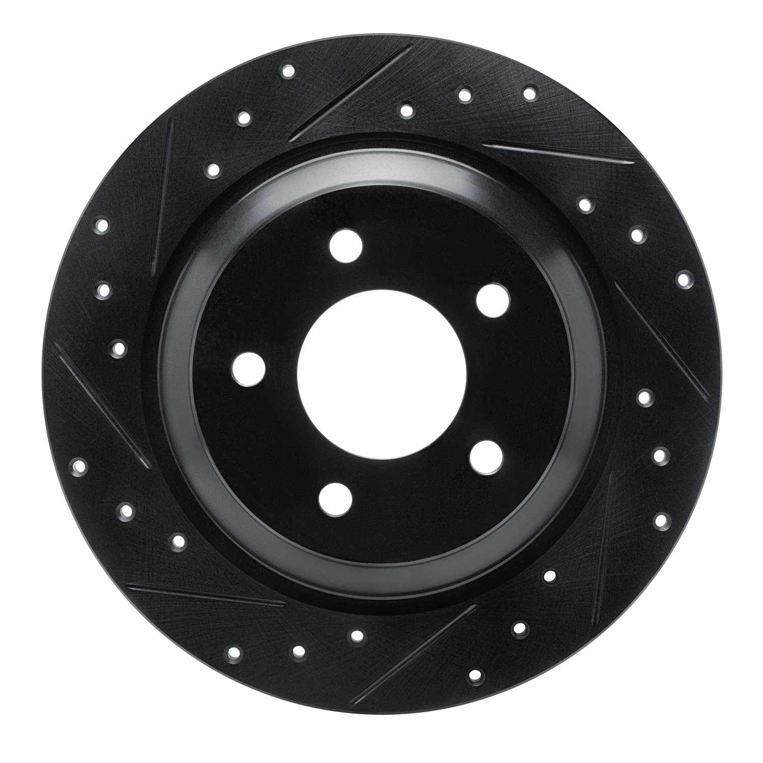 R1 Concepts 06-15 Mazda 5 Rear Left Drilled & Slotted Black Brake Rotor