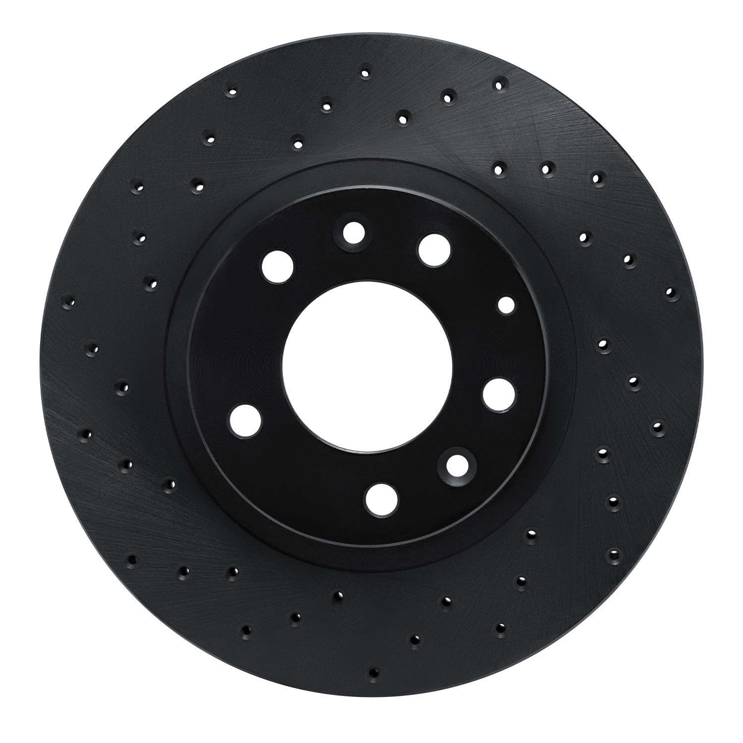 R1 Concepts 06-15 Mazda MX-5 Miata Front Left Drilled Black Brake Rotor