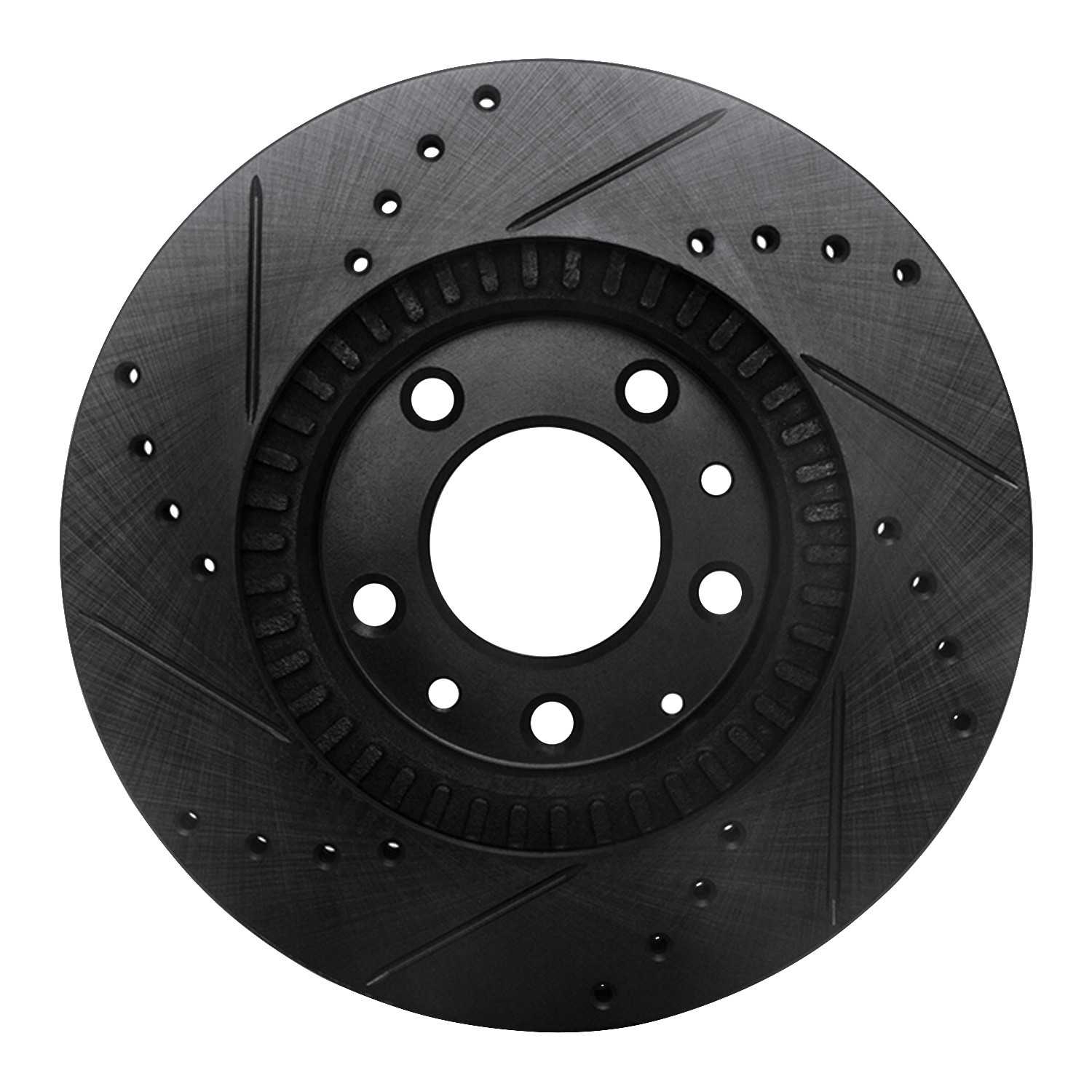 R1 Concepts 06-15 Mazda MX-5 Miata Front Right Drilled & Slotted Black Brake Rotor - Image 2