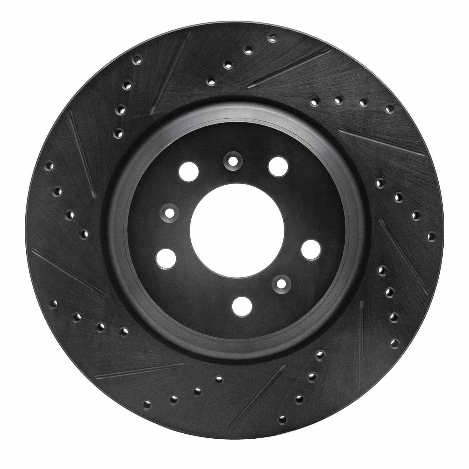 R1 Concepts 06-16 Buick Allure Front Left Drilled & Slotted Black Brake Rotor