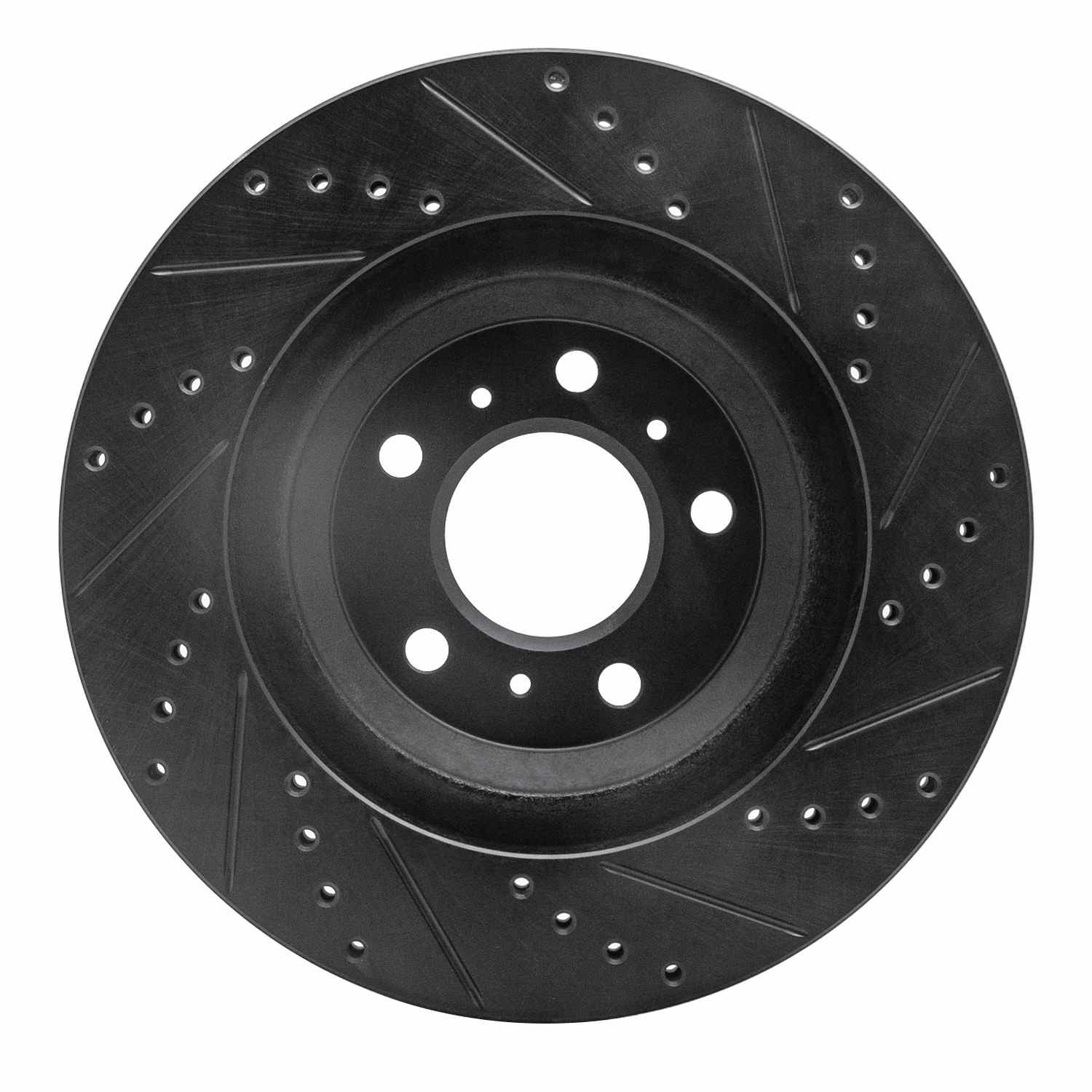 R1 Concepts 06-16 Buick Allure Front Left Drilled & Slotted Black Brake Rotor - Image 2