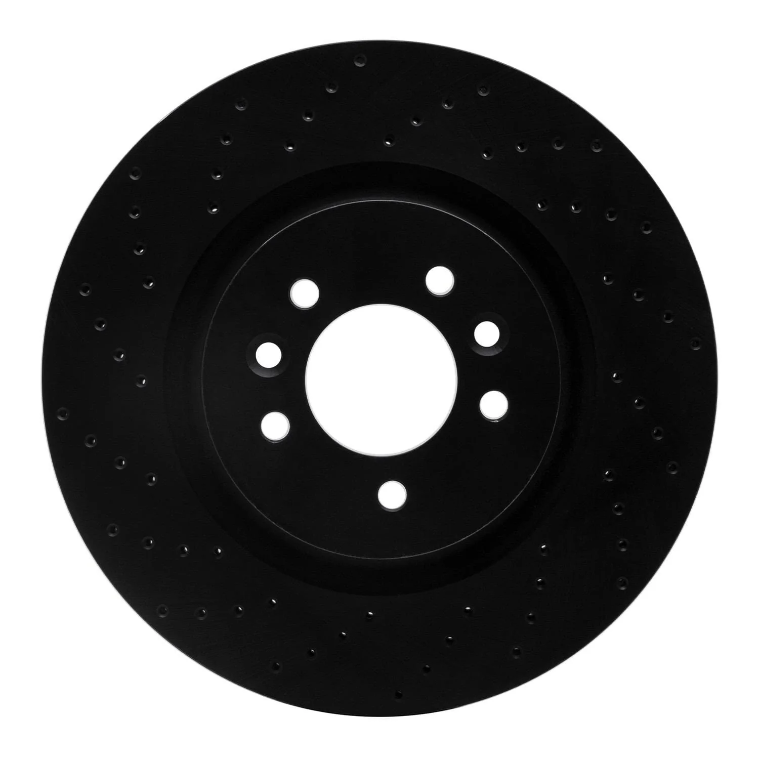 R1 Concepts 06-17 Land Rover Discovery Front Left Drilled Black Brake Rotor