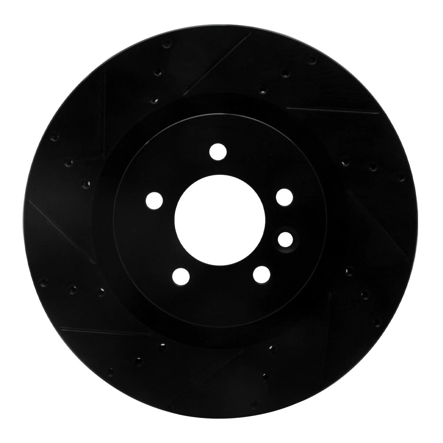 R1 Concepts 06-17 Land Rover Discovery (Latin America) Front Left Drilled & Slotted Black Brake Rotor