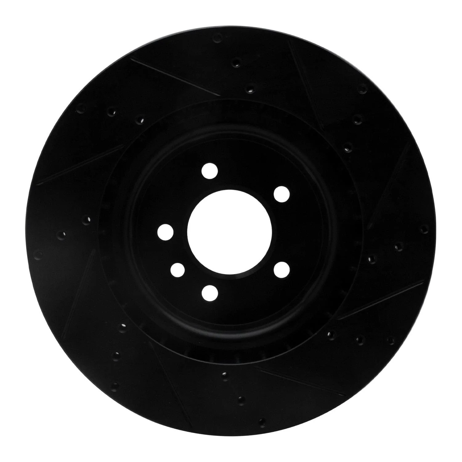R1 Concepts 06-17 Land Rover Discovery (Latin America) Front Left Drilled & Slotted Black Brake Rotor - Image 2