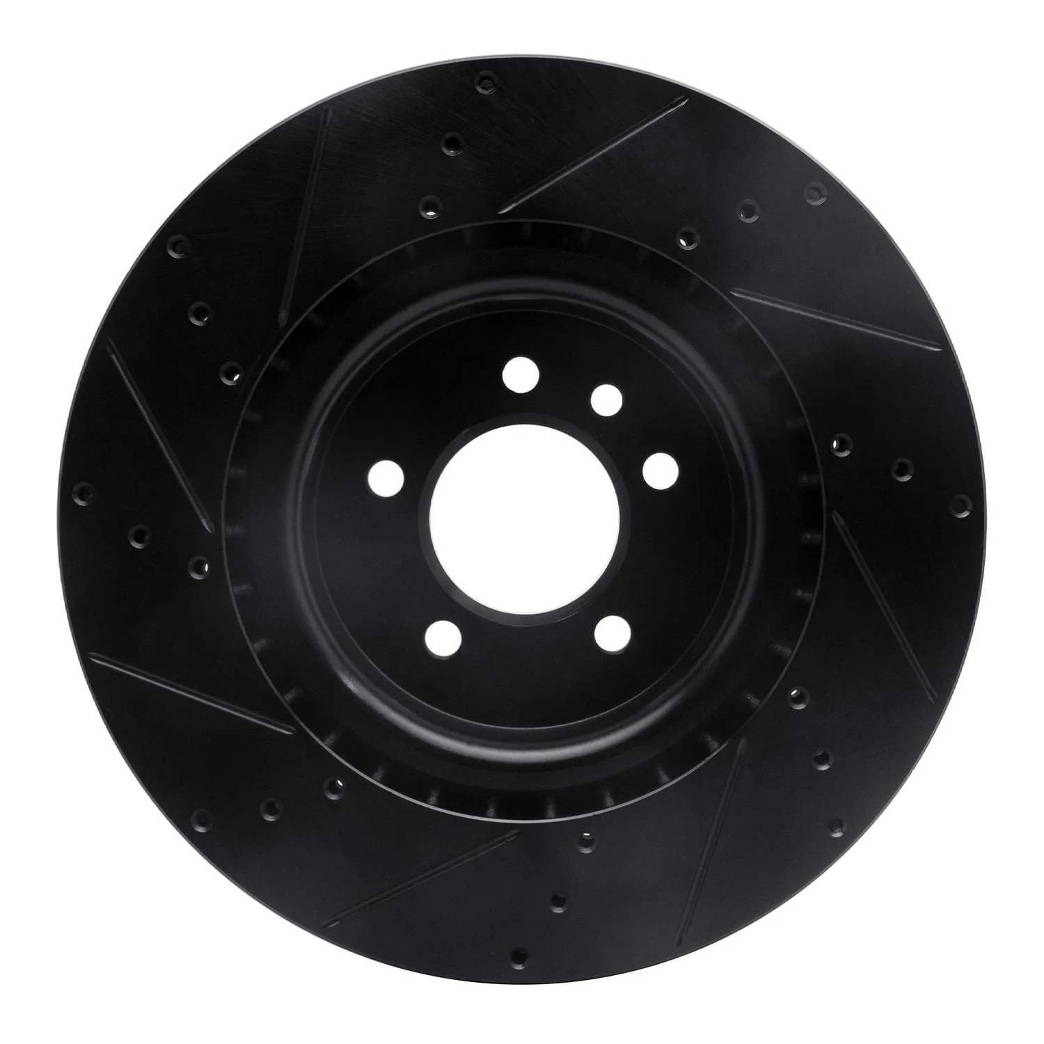 R1 Concepts 06-17 Land Rover Discovery (Latin America) Front Right Drilled & Slotted Black Brake Rotor - Image 2