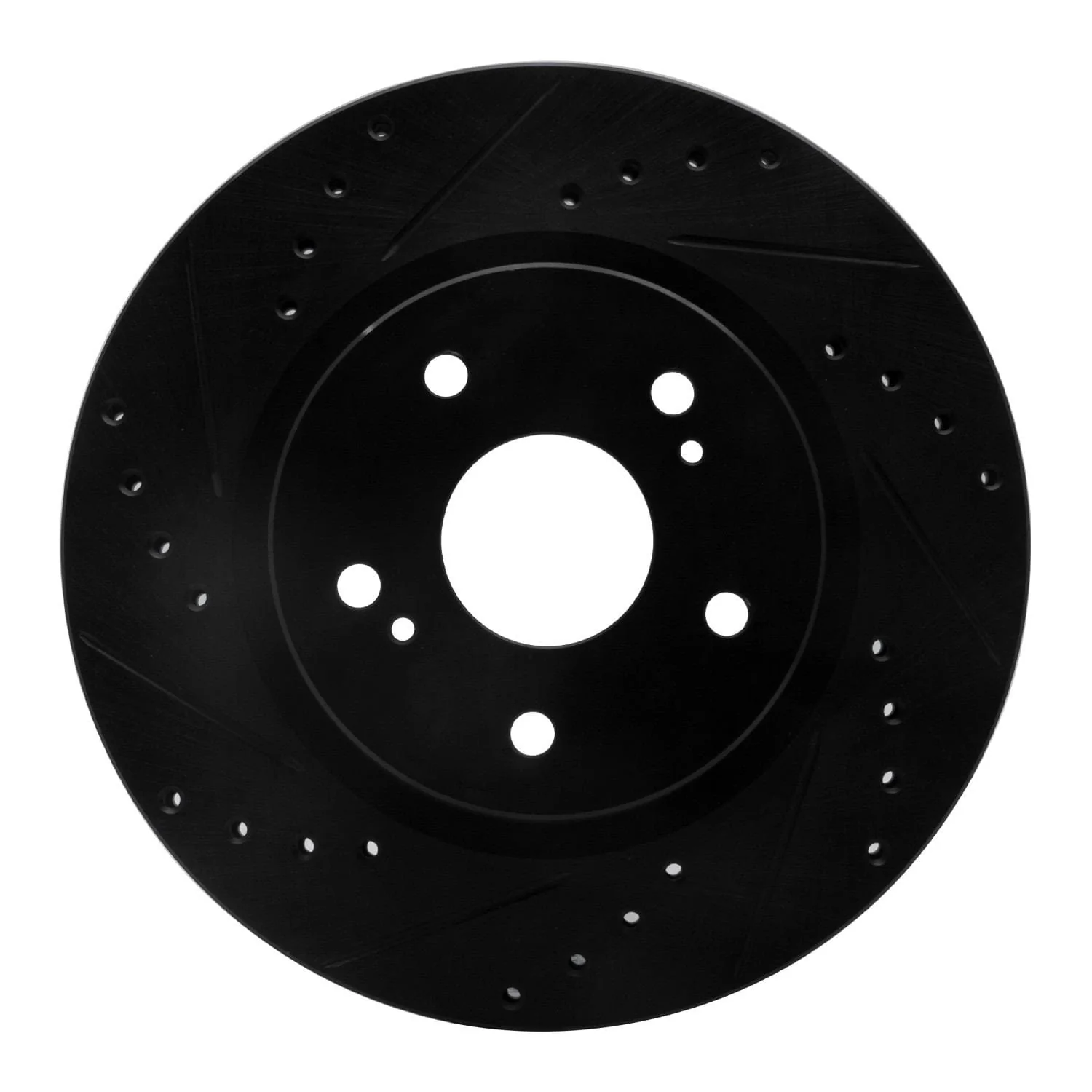 R1 Concepts 06-17 Suzuki Grand Vitara Front Left Drilled & Slotted Black Brake Rotor