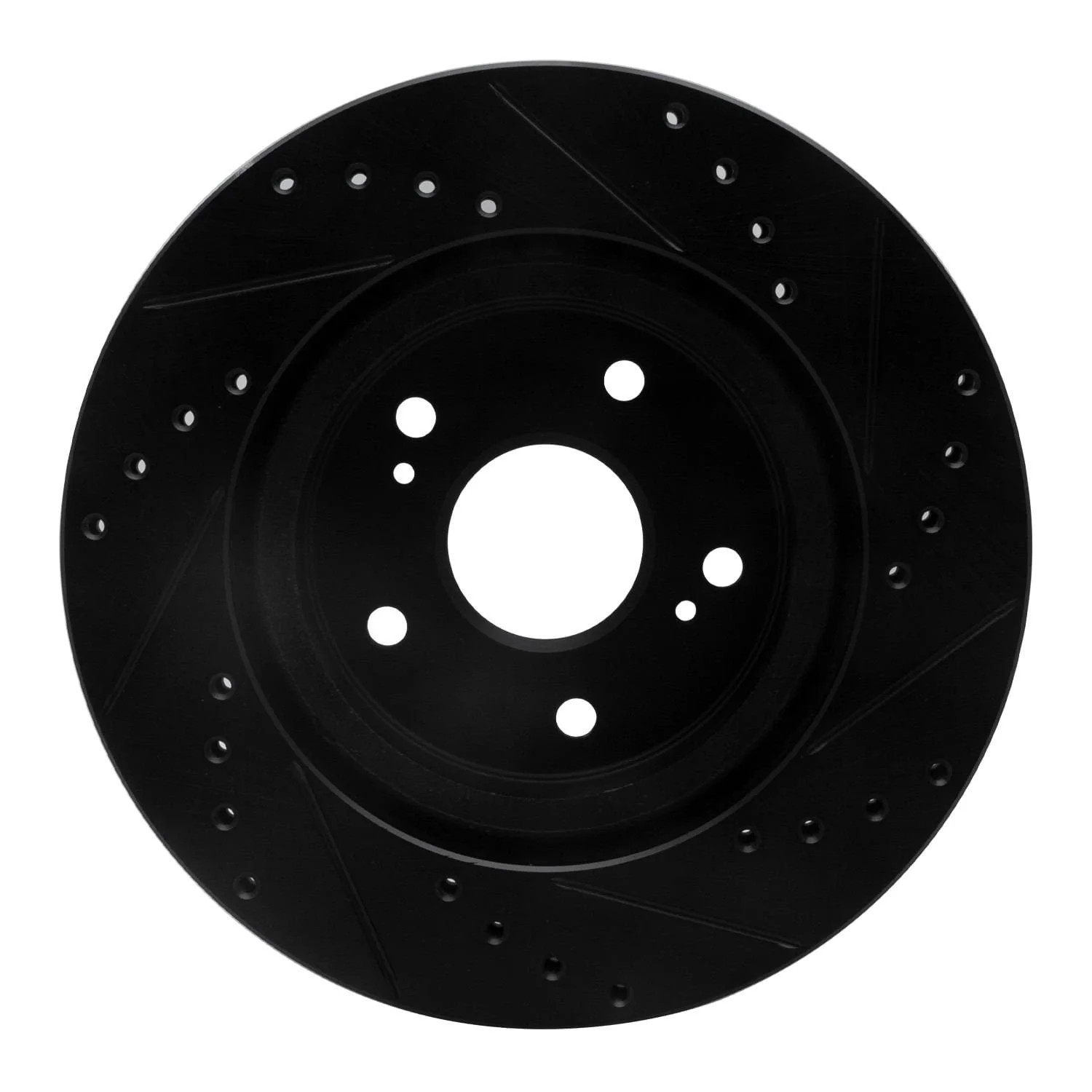 R1 Concepts 06-17 Suzuki Grand Vitara Front Left Drilled & Slotted Black Brake Rotor - Image 2