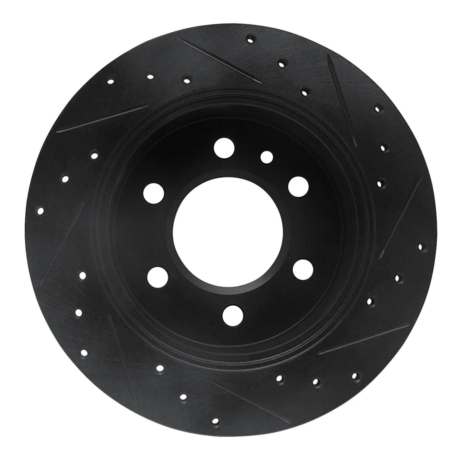 R1 Concepts 06-18 Dodge Sprinter 2500 Rear Left Drilled & Slotted Black Brake Rotor - Image 2