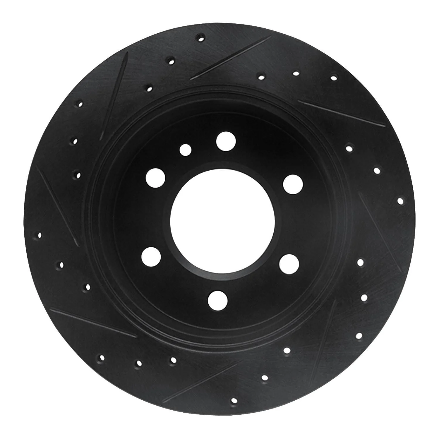 R1 Concepts 06-18 Dodge Sprinter 2500 Rear Right Drilled & Slotted Black Brake Rotor - Image 2