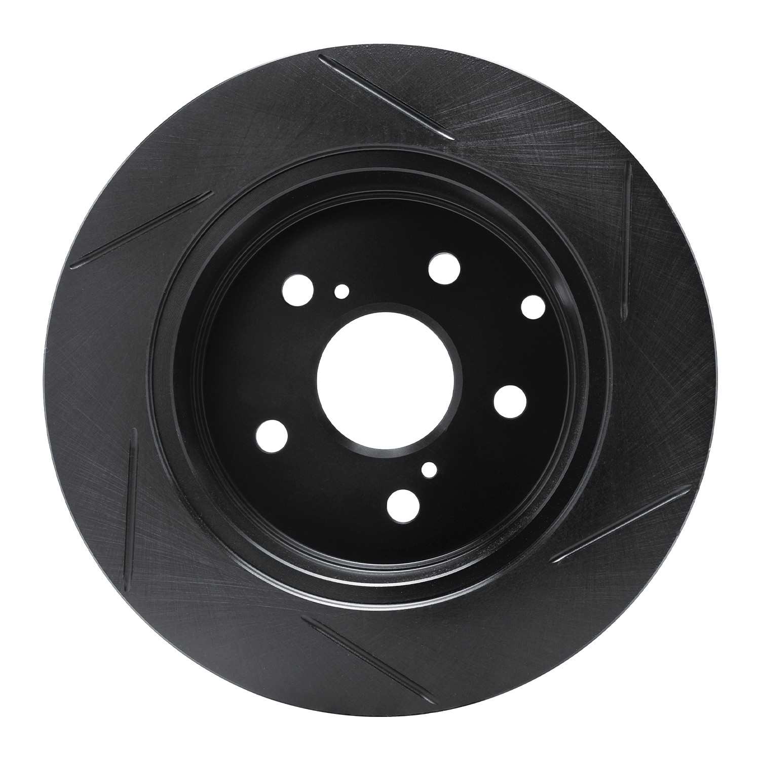 R1 Concepts 06-18 Lexus HS250H Rear Left Slotted Black Brake Rotor - Image 2