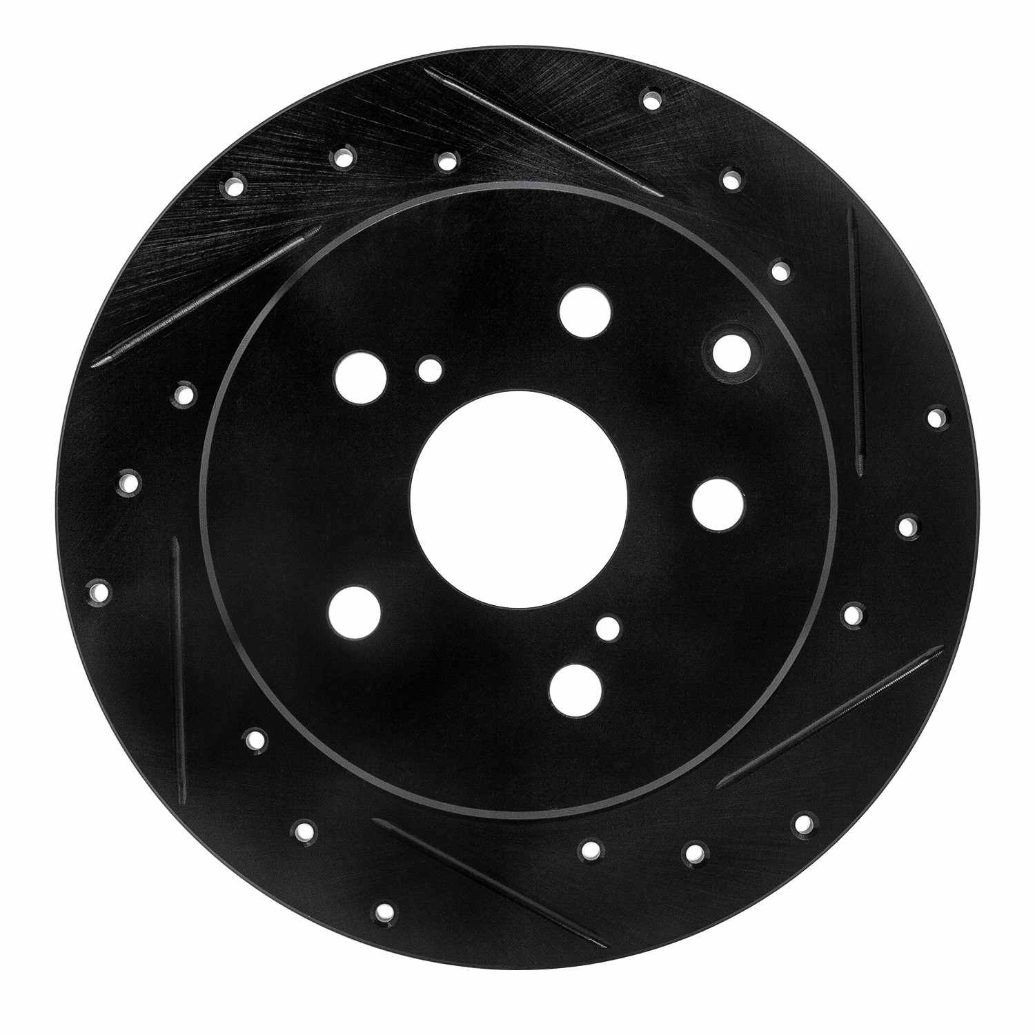 R1 Concepts 06-18 Lexus HS250H Rear Right Drilled & Slotted Black Brake Rotor