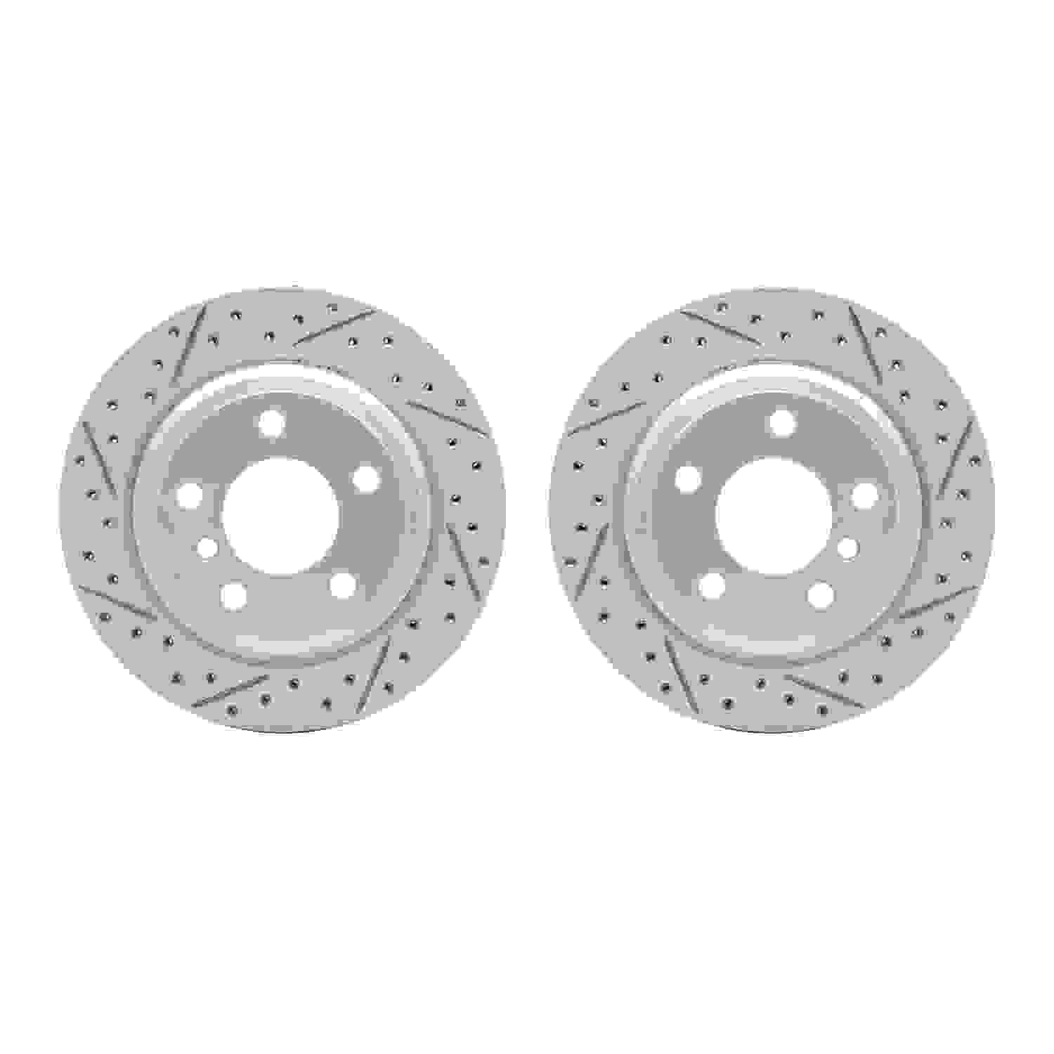 R1 Concepts 06-20 BMW 428i xDrive Gran Coupe Rear Drilled & Slotted Carbon Coated Brake Rotor Set