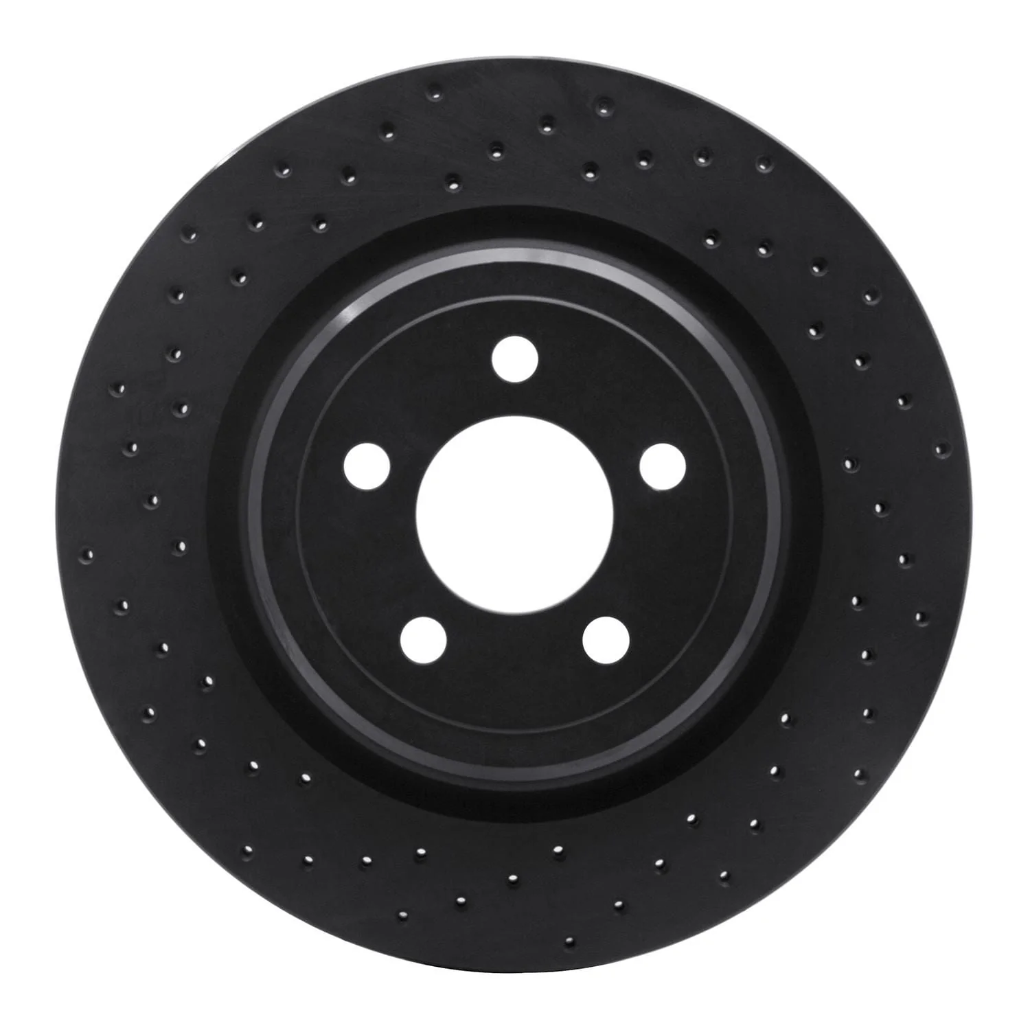 R1 Concepts 06-20 Dodge Charger Rear Left Drilled Black Brake Rotor