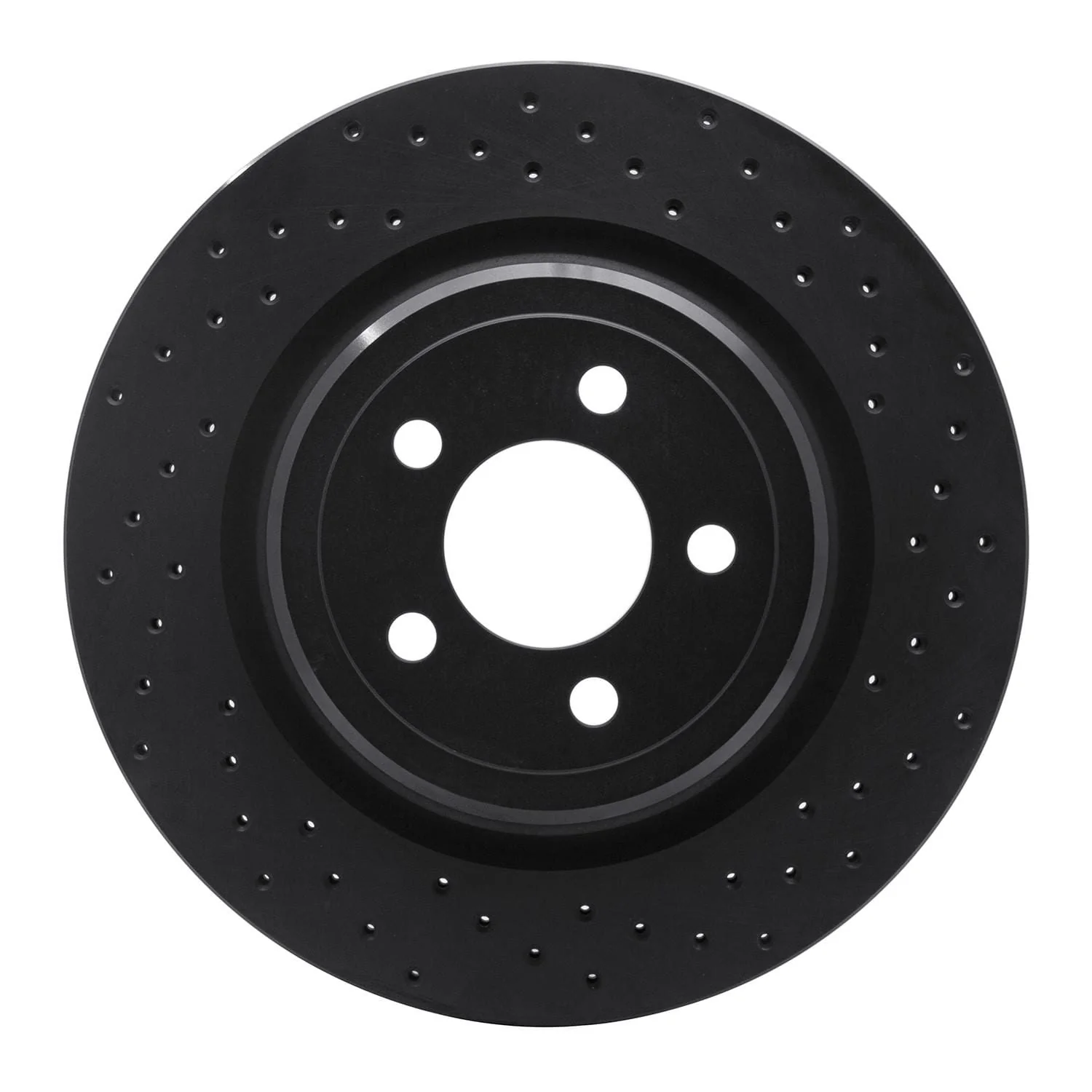 R1 Concepts 06-20 Dodge Charger Rear Right Drilled Black Brake Rotor