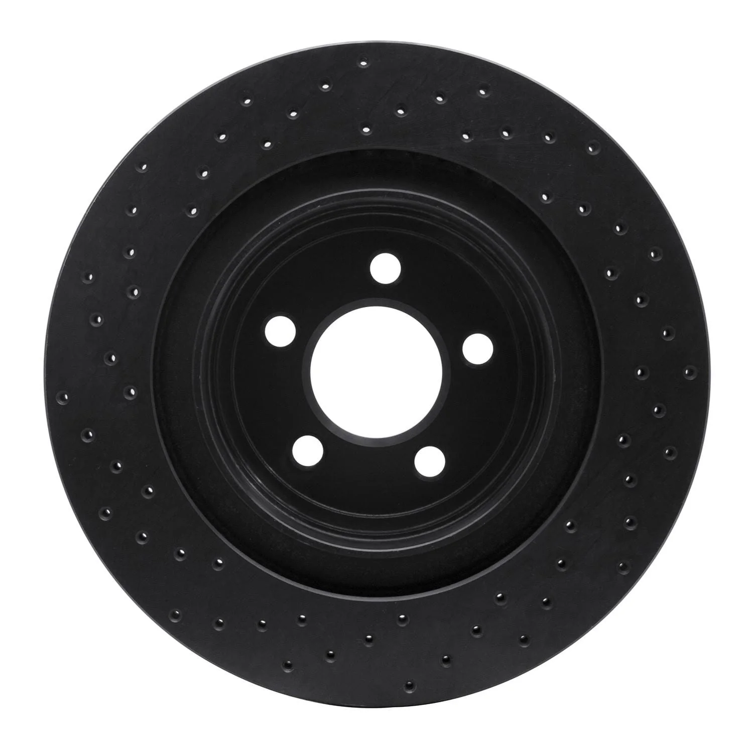 R1 Concepts 06-20 Dodge Charger Rear Right Drilled Black Brake Rotor - Image 2