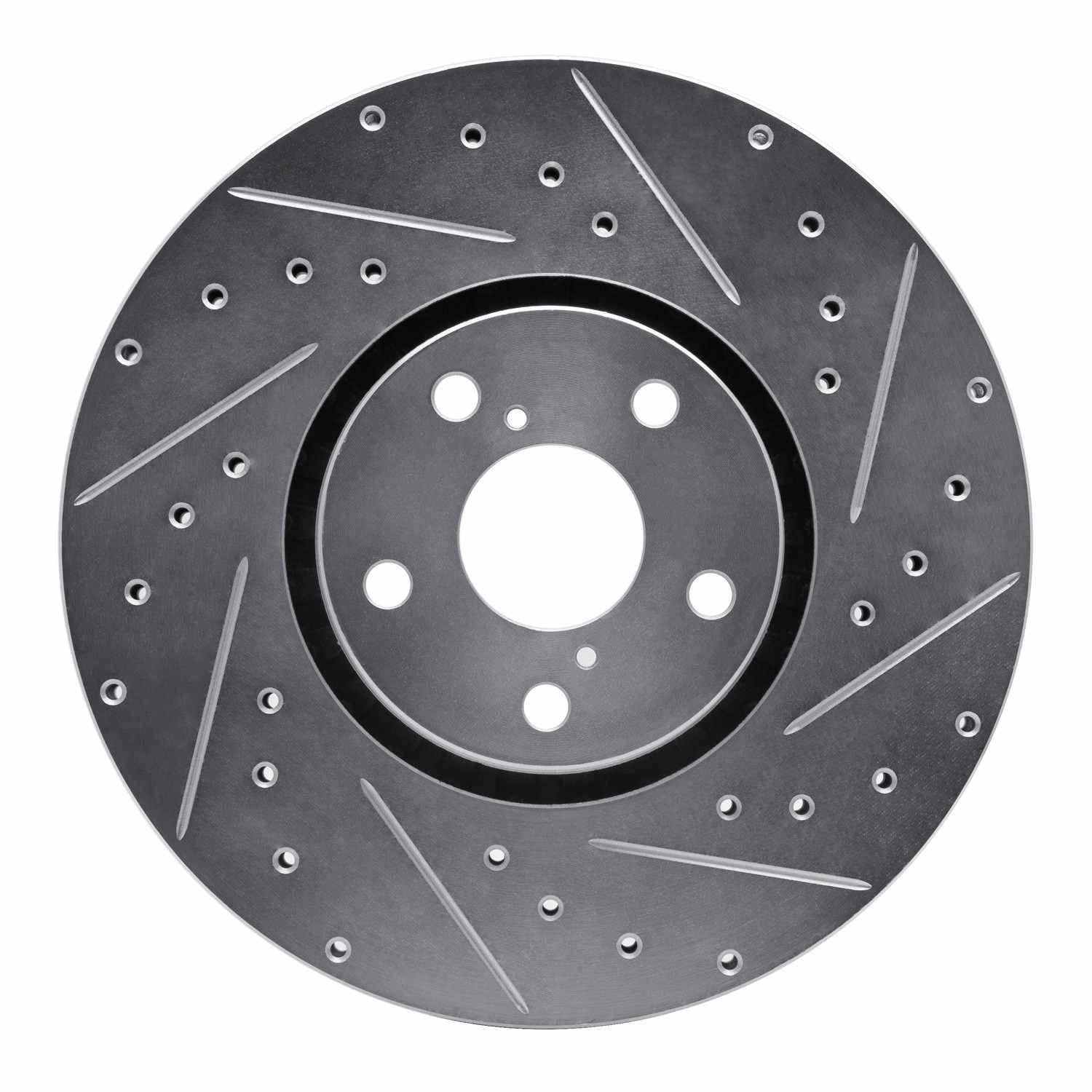 R1 Concepts 06-20 Lexus Gs430 Left Front Drilled & Slotted Silver Brake Rotor