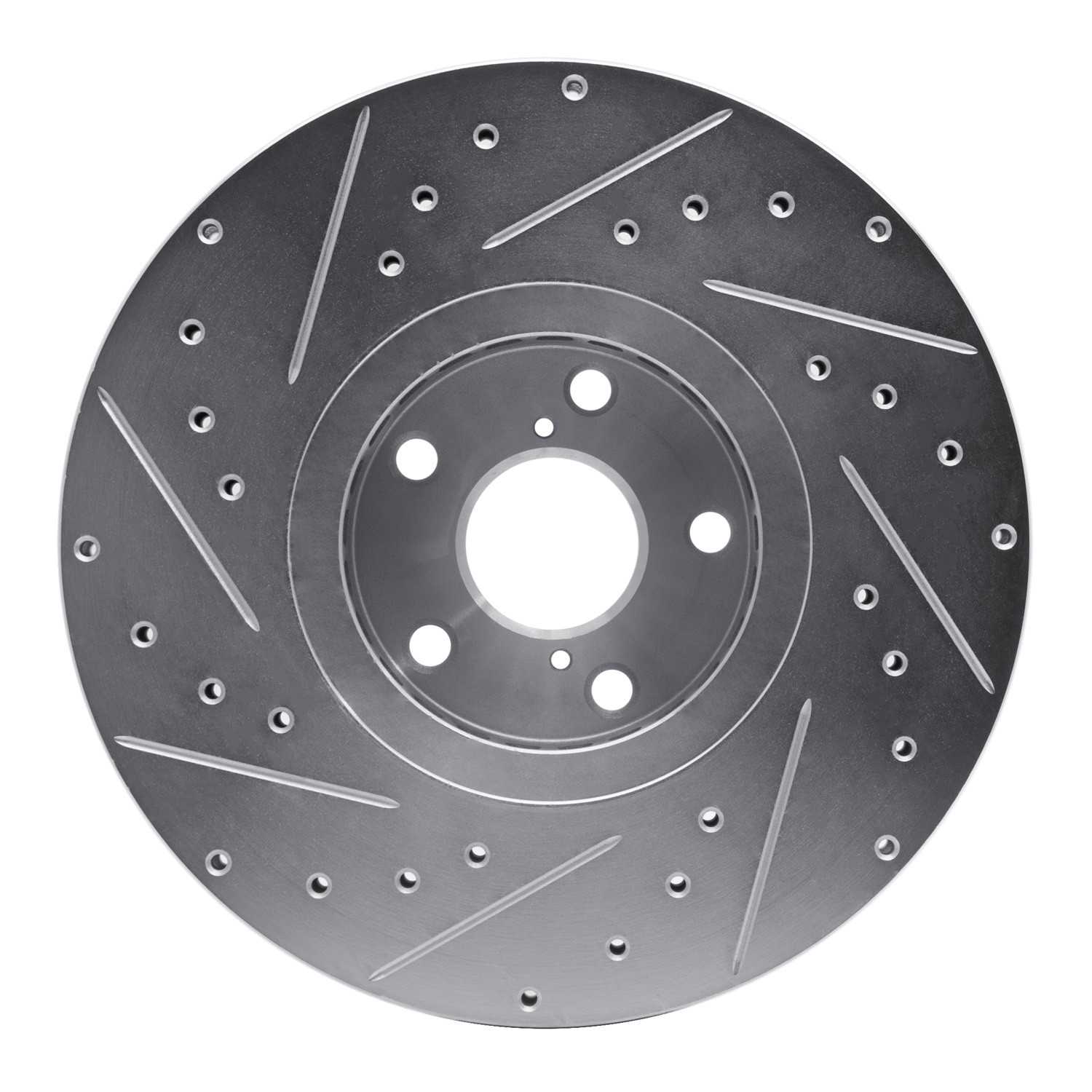R1 Concepts 06-20 Lexus Gs430 Left Front Drilled & Slotted Silver Brake Rotor - Image 2