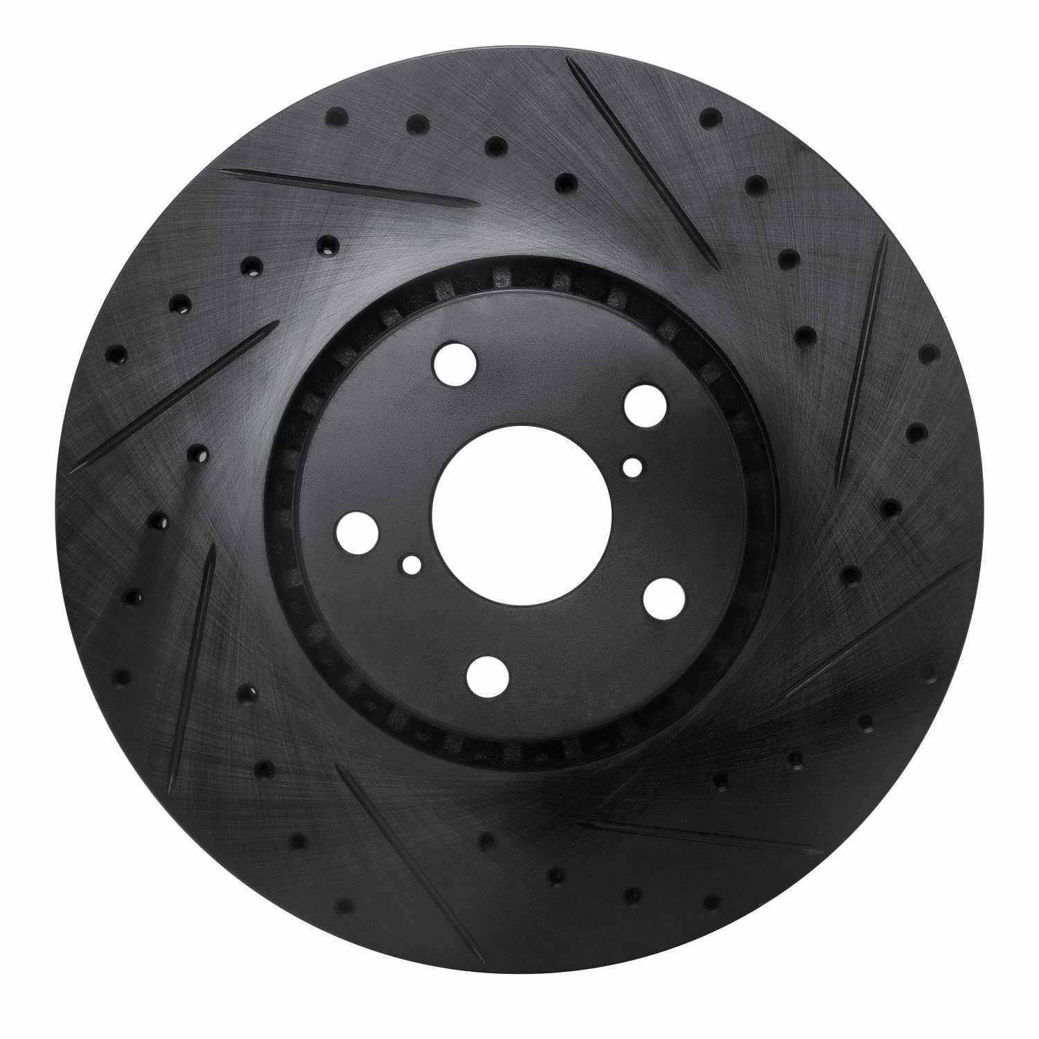 R1 Concepts 06-20 Lexus Gs430 Right Front Drilled & Slotted Black Brake Rotor