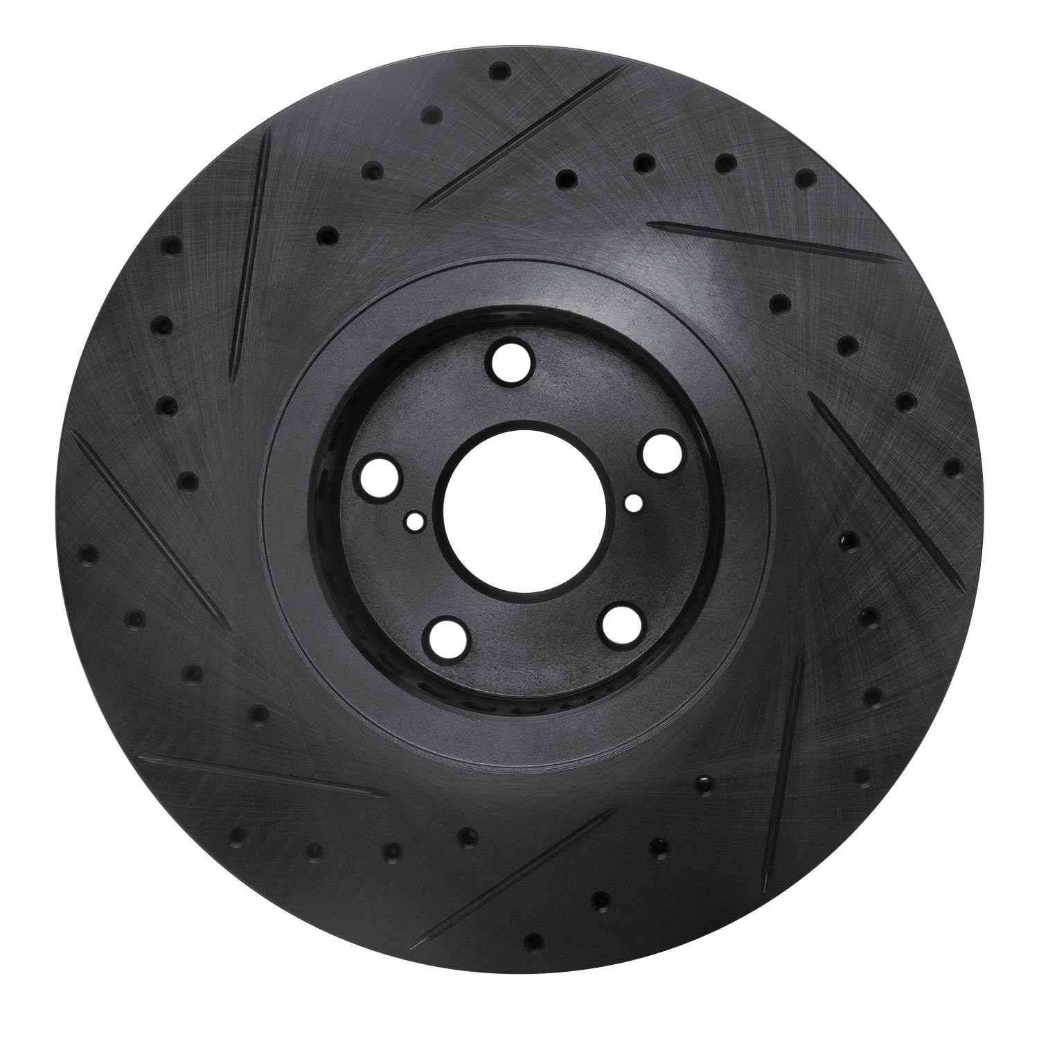 R1 Concepts 06-20 Lexus Gs430 Right Front Drilled & Slotted Black Brake Rotor - Image 2