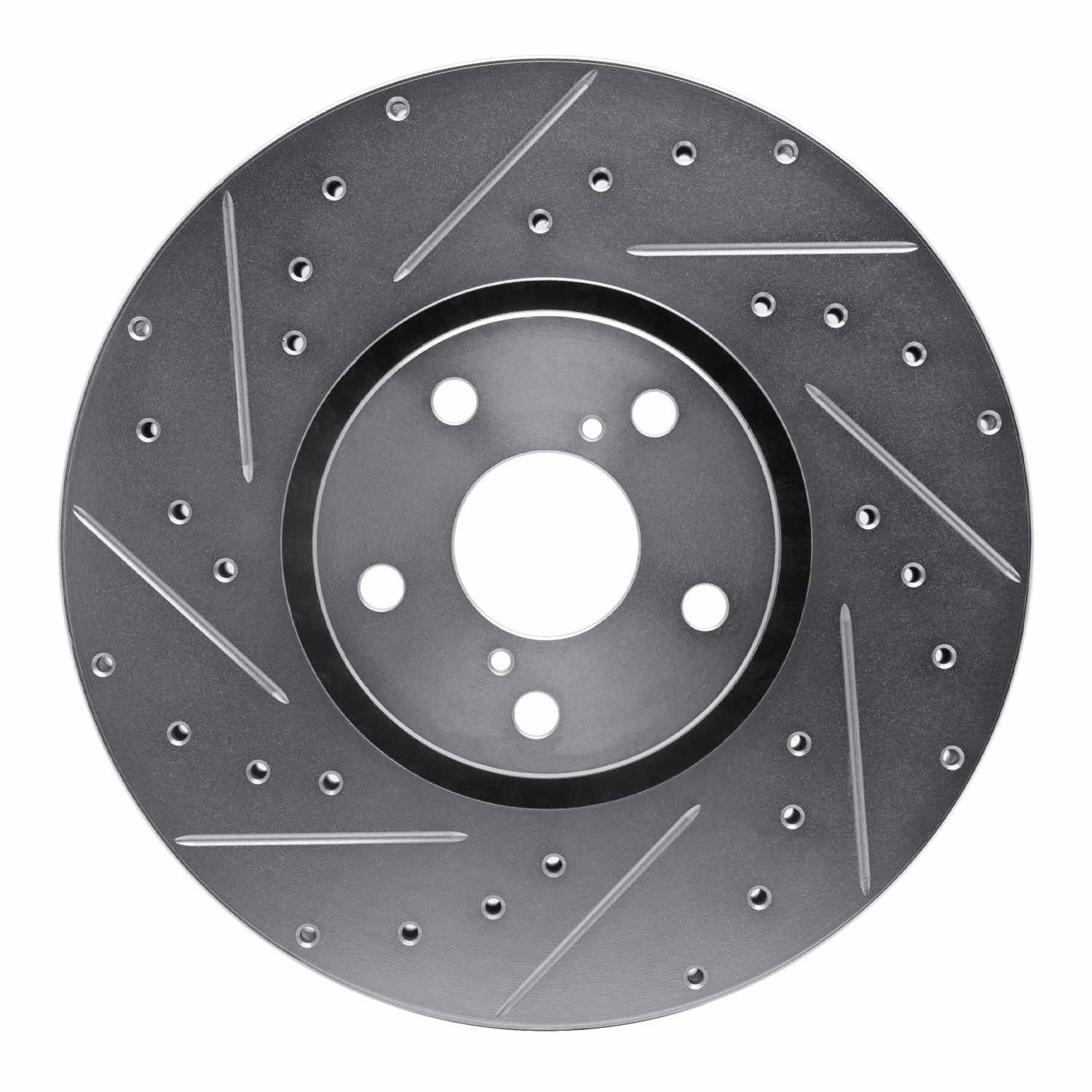 R1 Concepts 06-20 Lexus Is300 Right Front Drilled & Slotted Silver Brake Rotor