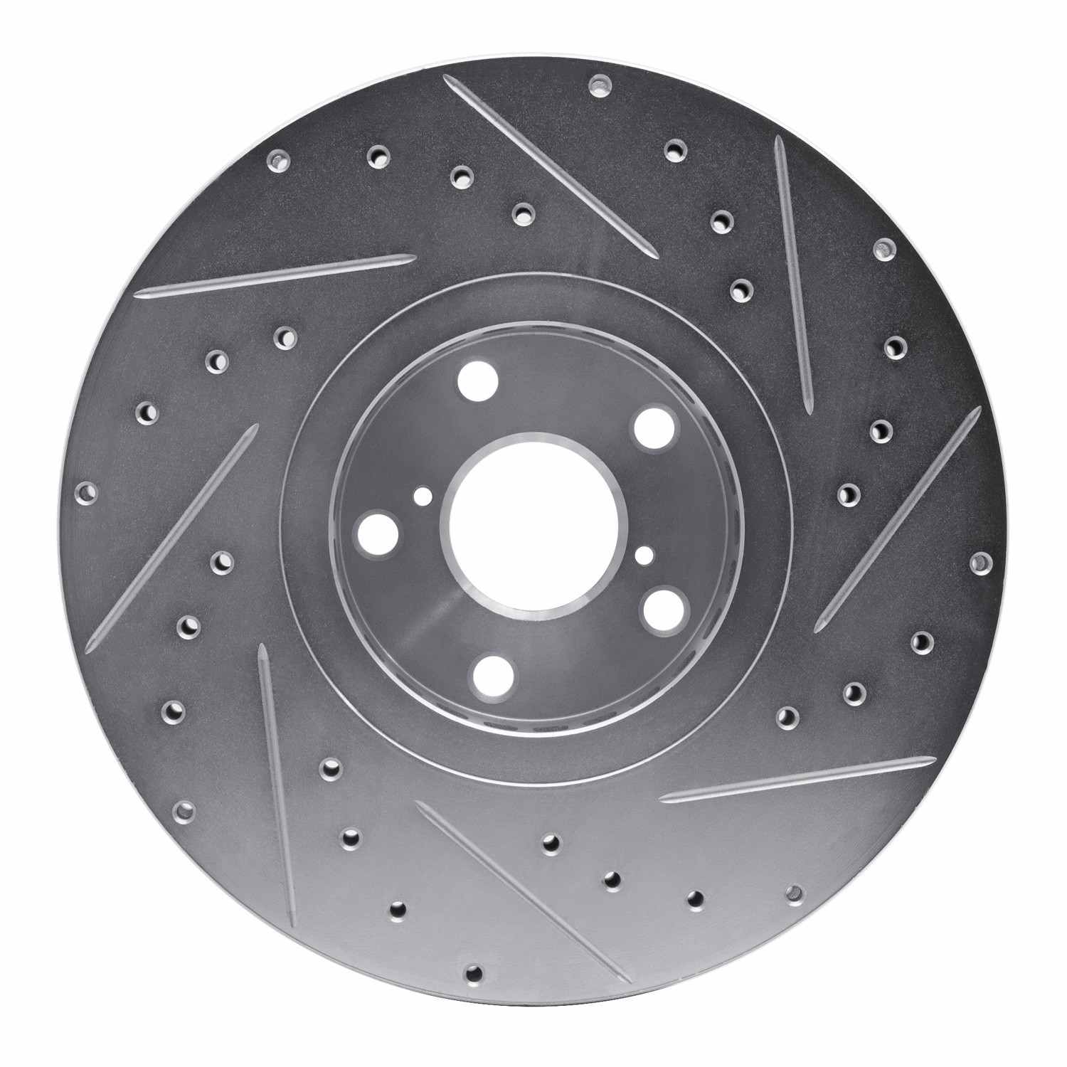 R1 Concepts 06-20 Lexus Is300 Right Front Drilled & Slotted Silver Brake Rotor - Image 2