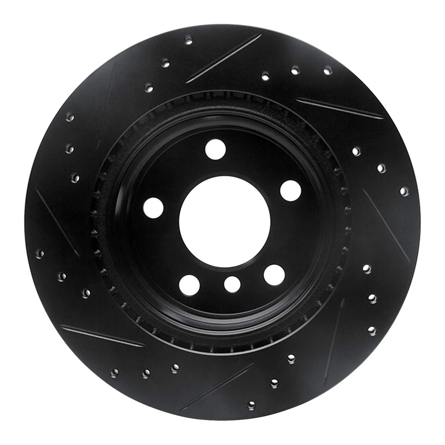 R1 Concepts 06-21 BMW 320I (USA/Canada) Rear Right Drilled & Slotted Black Brake Rotor - Image 2