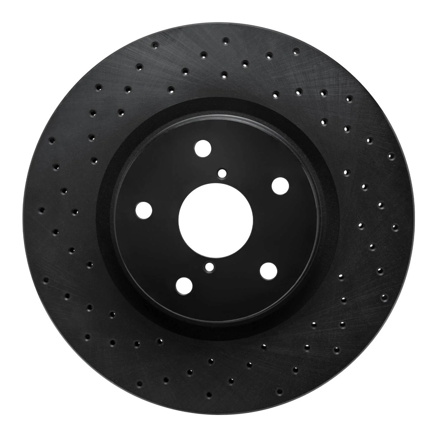 R1 Concepts 06-21 Subaru B9 Tribeca Front Left Drilled Black Brake Rotor