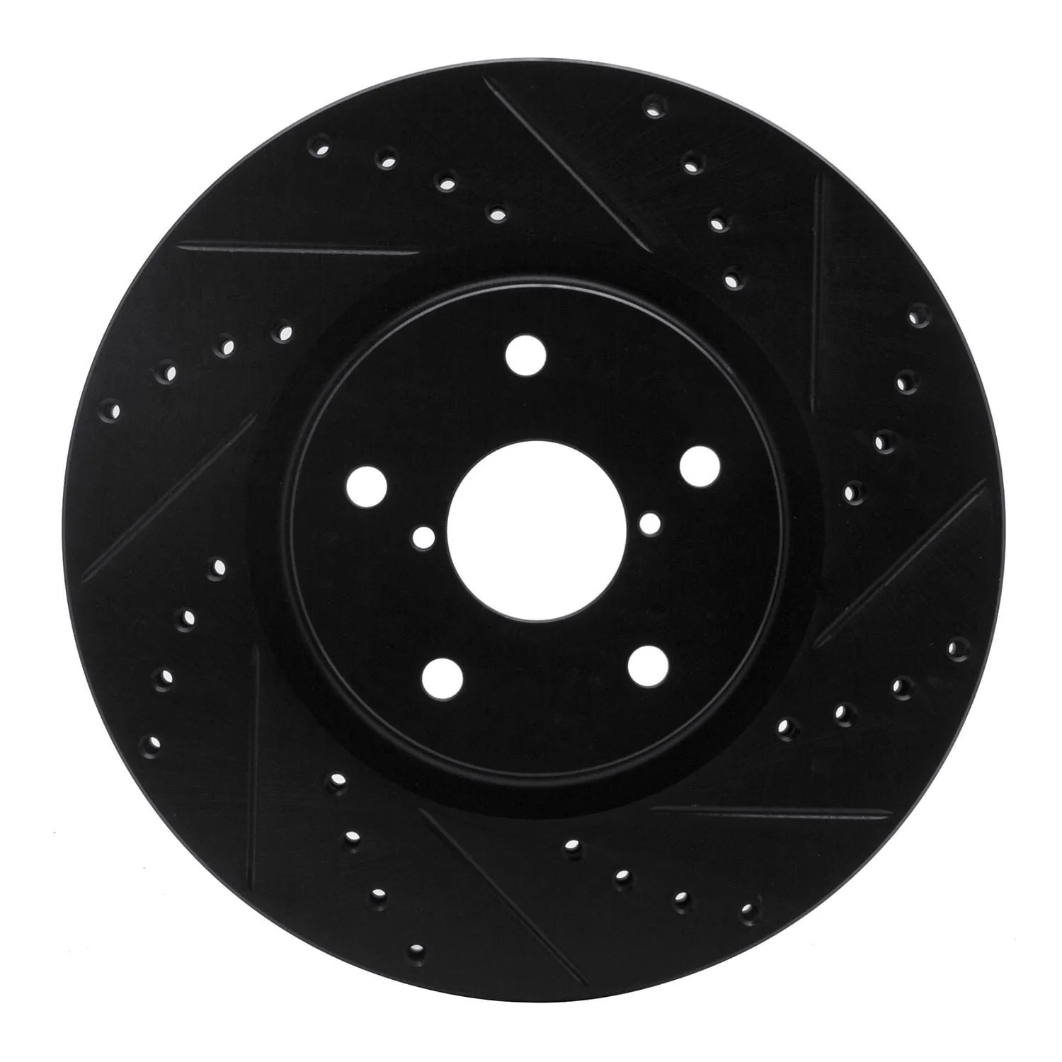 R1 Concepts 06-21 Subaru Legacy Front Right Drilled & Slotted Black Brake Rotor