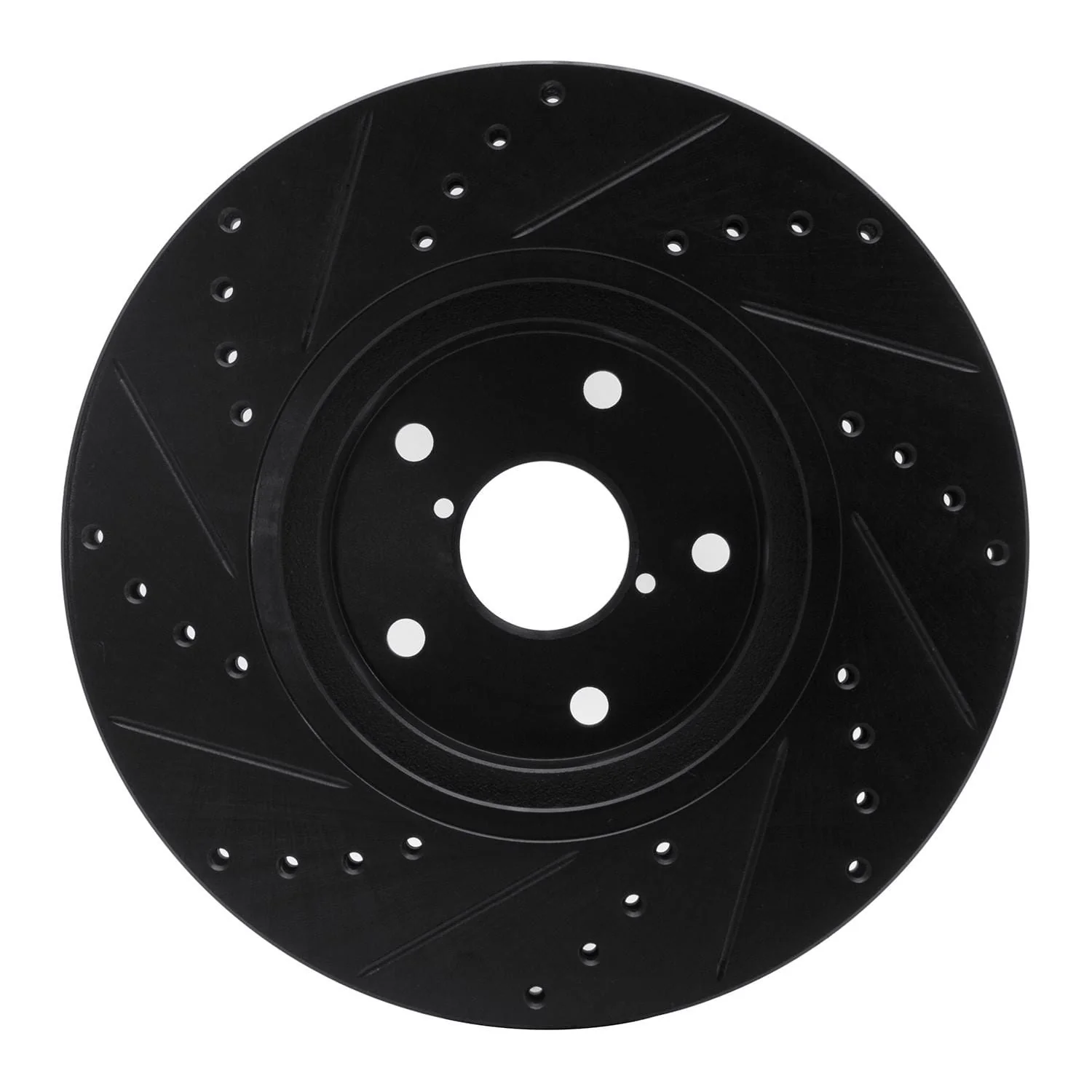 R1 Concepts 06-21 Subaru Legacy Front Right Drilled & Slotted Black Brake Rotor - Image 2
