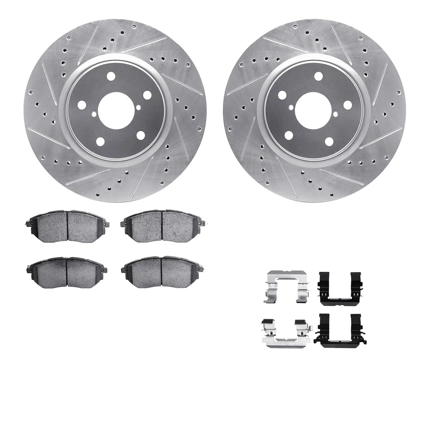 R1 Concepts 06-21 Subaru Outback Front Drill/Slot Silver Rotors w/Euro Ceramic Pads