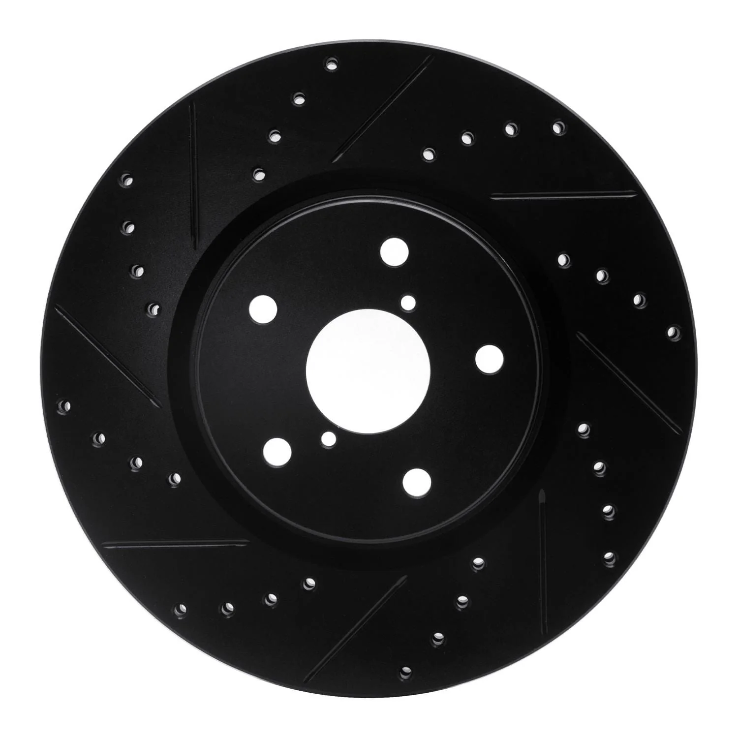 R1 Concepts 06-21 Subaru Tribeca Front Left Drilled & Slotted Black Brake Rotor