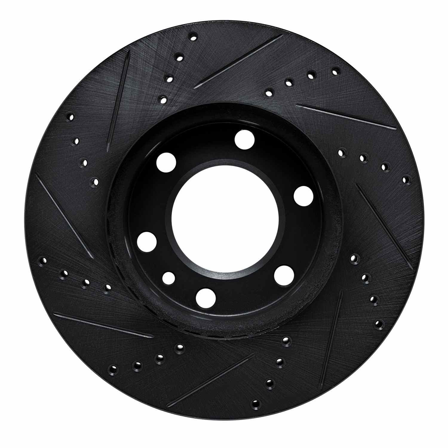 R1 Concepts 06-25 American Coach Patriot Front Right Drilled & Slotted Black Brake Rotor - Image 2