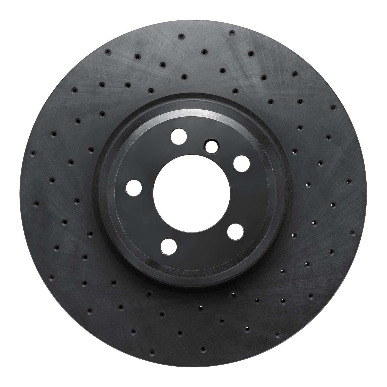 R1 Concepts 07-08 BMW Alpina B7 Front Right Drilled Black Brake Rotor