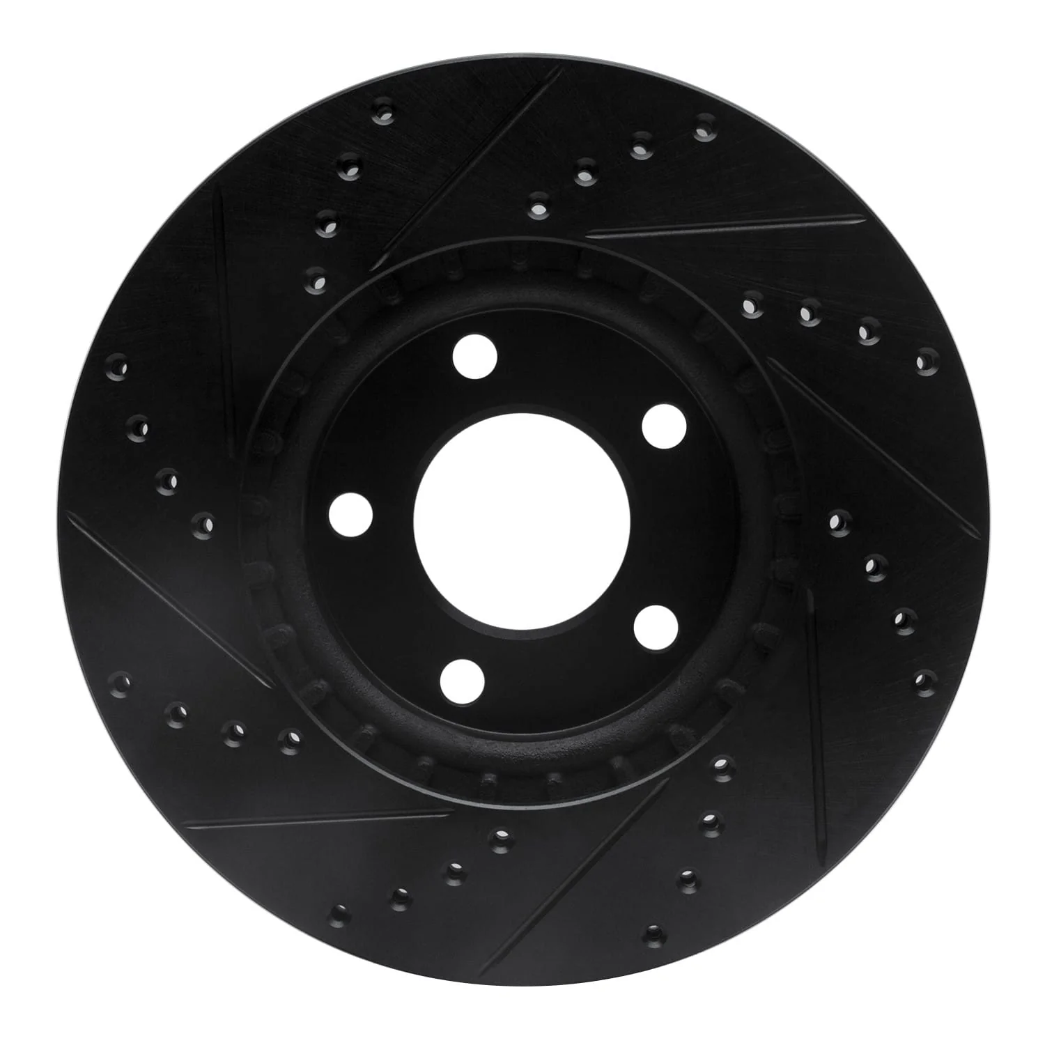 R1 Concepts 07-08 Lincoln Mkx Front Right Drilled & Slotted Black Brake Rotor - Image 2