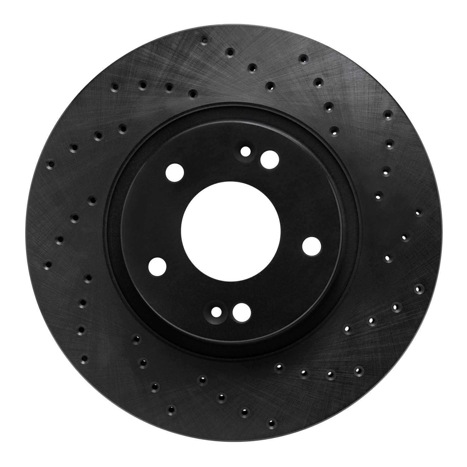 R1 Concepts 07-09 Hyundai Santa Fe Front Right Drilled Black Brake Rotor