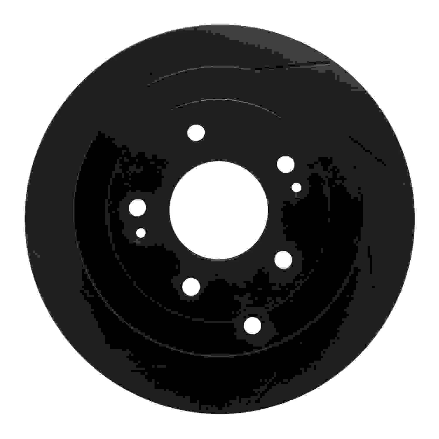 R1 Concepts 07-09 Hyundai Santa Fe Rear Left Slotted Black Brake Rotor