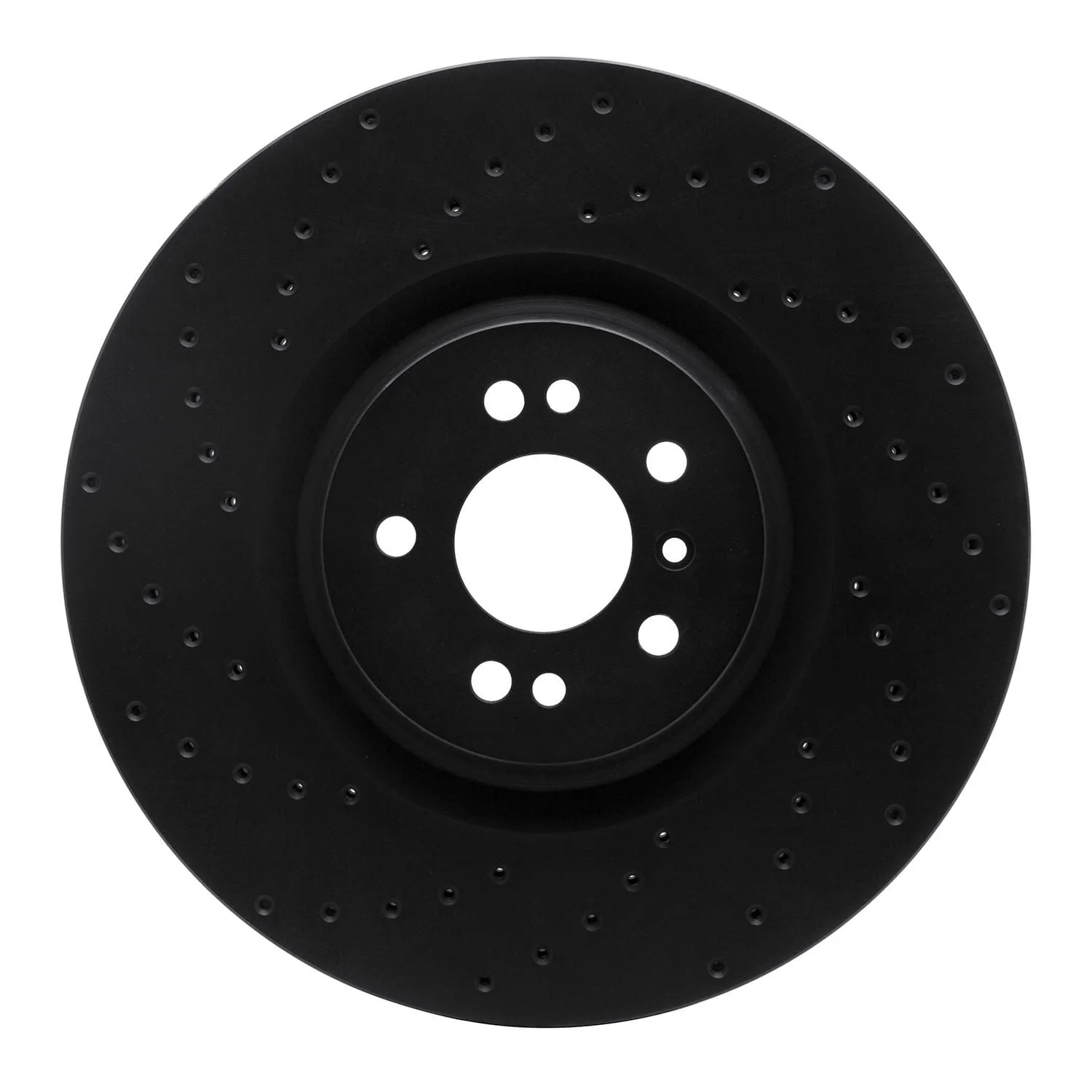 R1 Concepts 07-09 Mercedes-Benz GL320 Front Left Drilled Black Brake Rotor