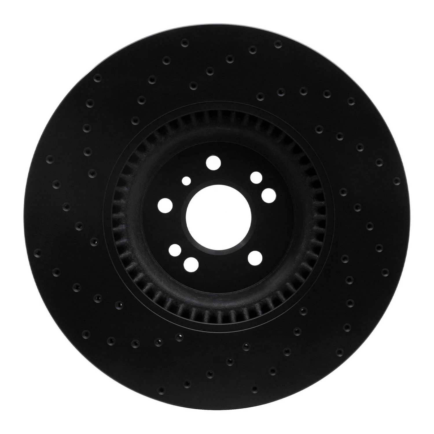 R1 Concepts 07-09 Mercedes-Benz GL320 Front Right Drilled Black Brake Rotor - Image 2
