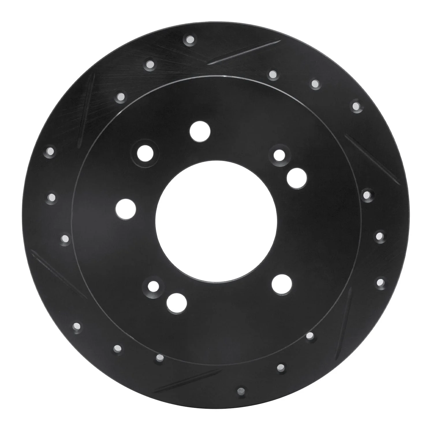 R1 Concepts 07-10 Hyundai Elantra Rear Left Drilled & Slotted Black Brake Rotor